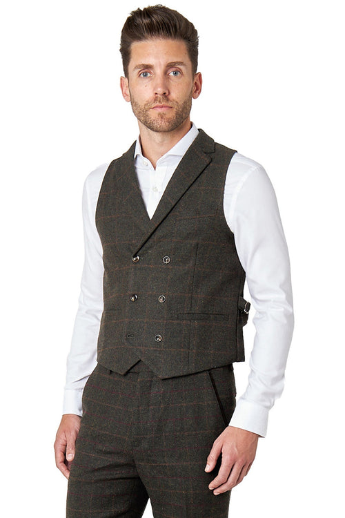 JUDE - DOUBLE BREASTED GREEN WAIST COAT