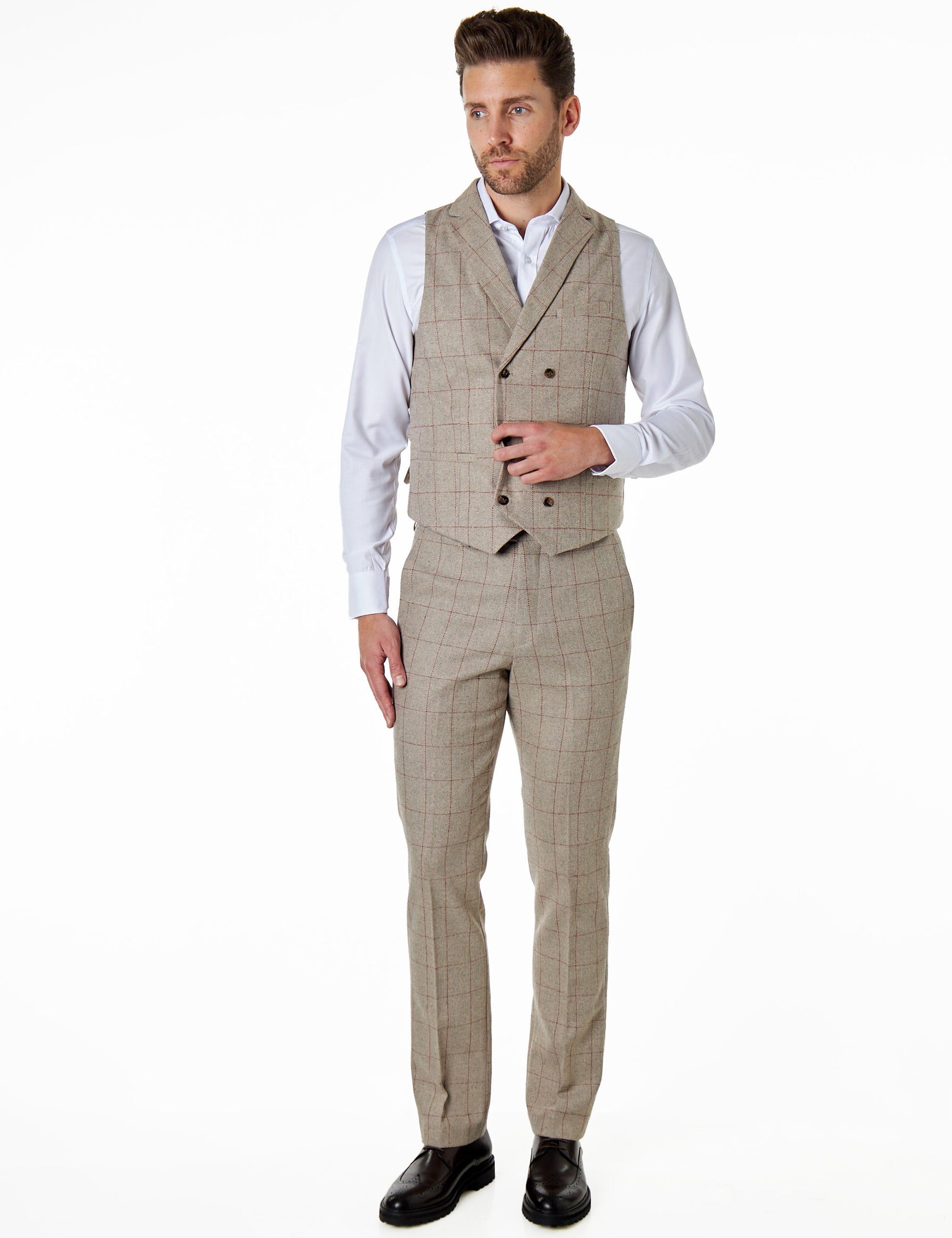 KANO – HERRINGBONE DOUBLE BREASTED WAISTCOAT