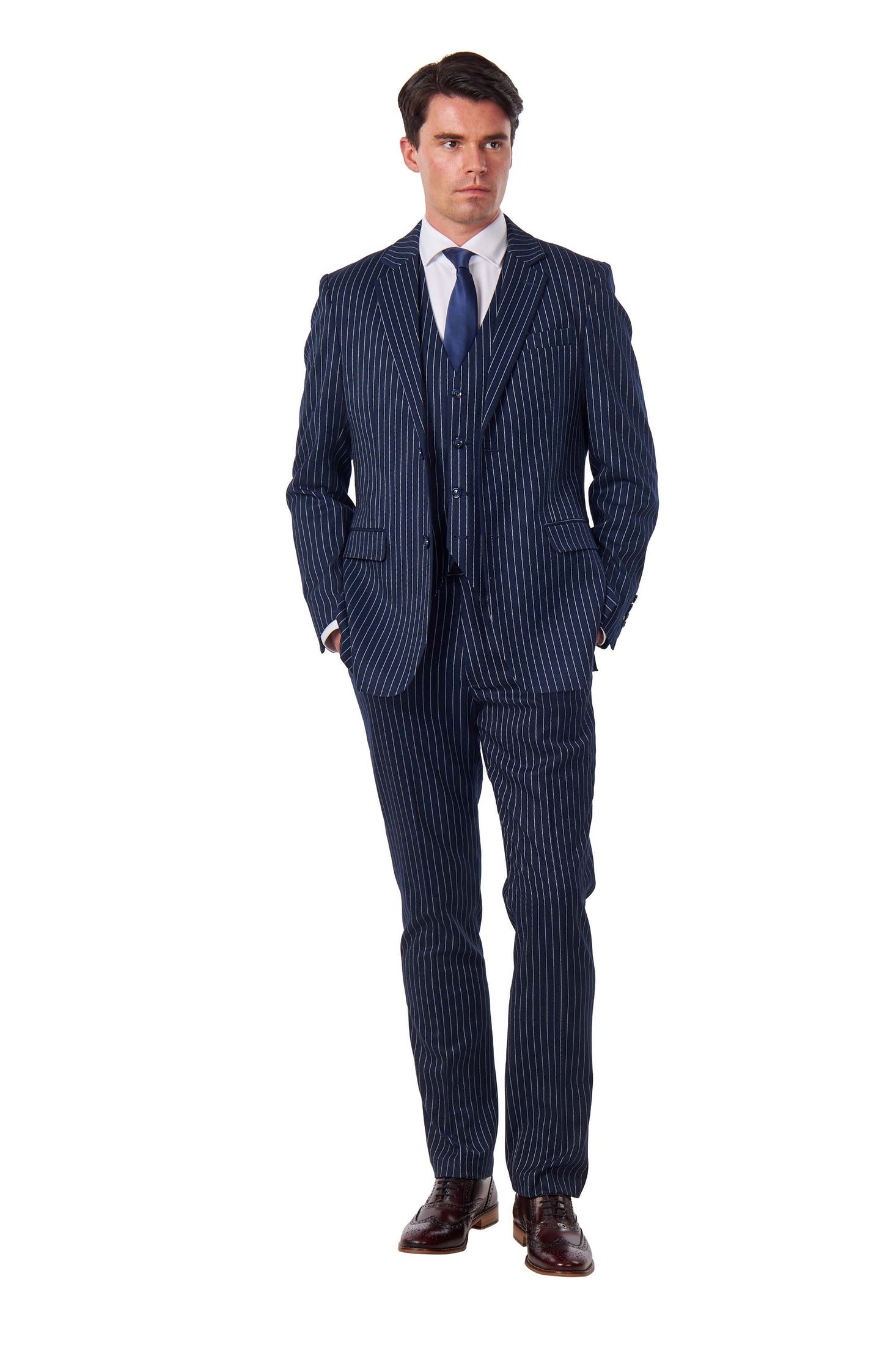 NAVY PIN STRIPE SUIT