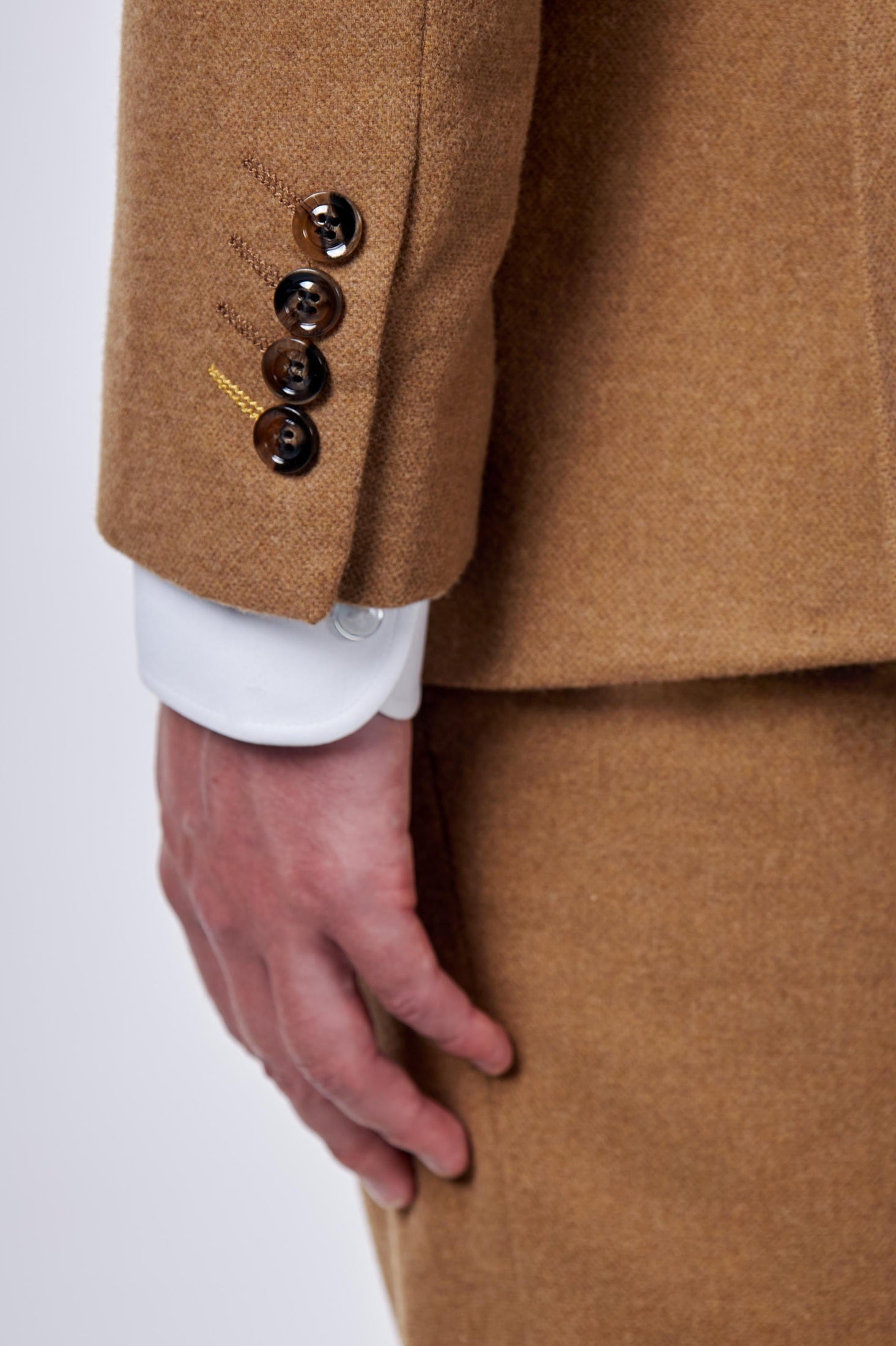 FLANNEL WOOL BLEND 2-PIECE SUIT TAILORED FIT