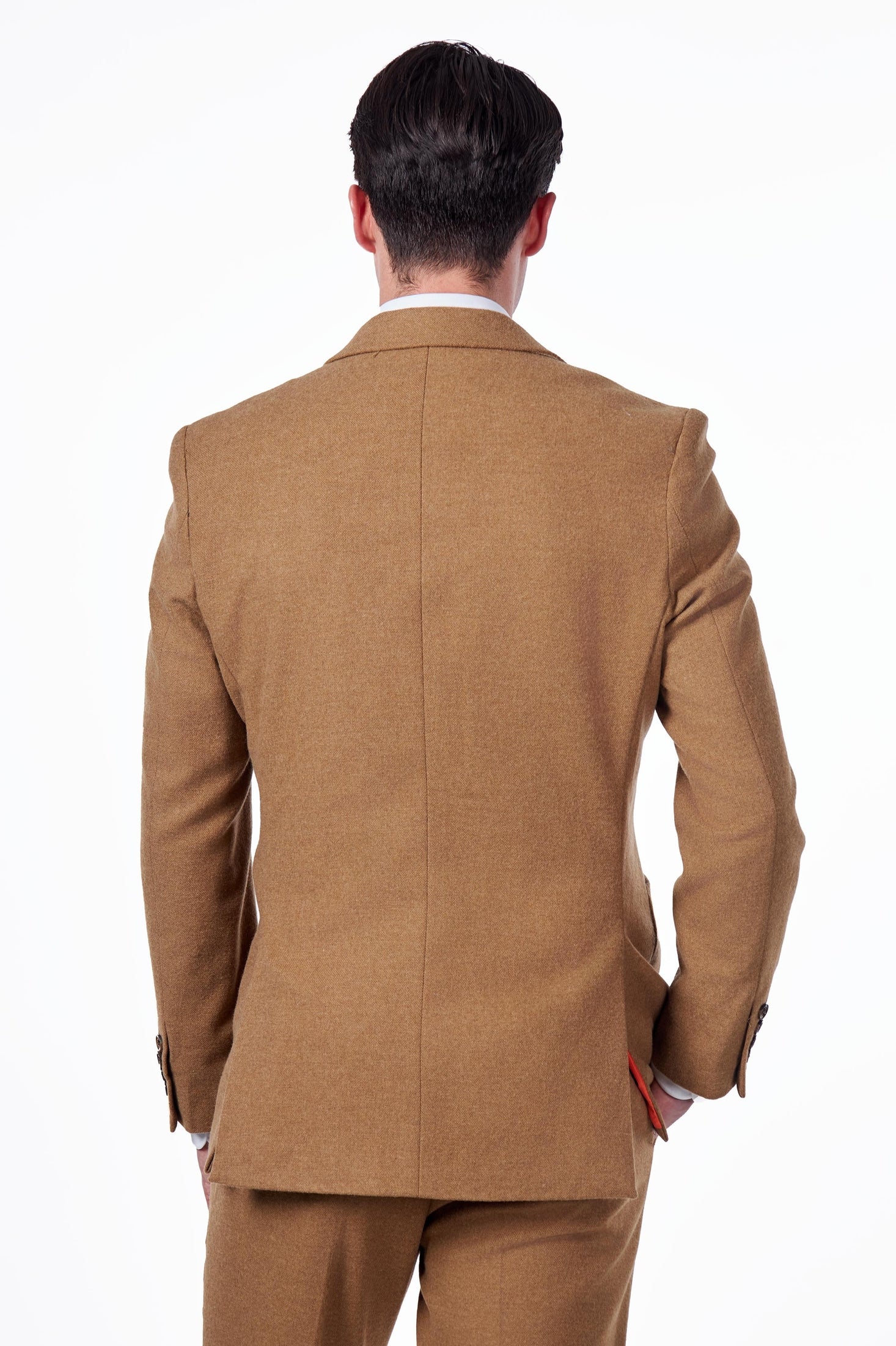 FLANNEL WOOL BLEND 2-PIECE SUIT TAILORED FIT