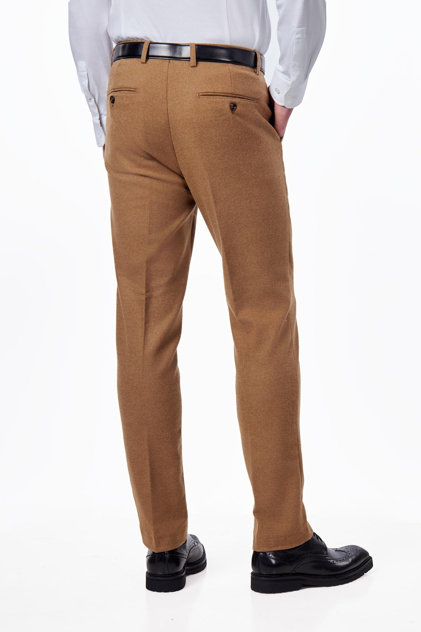 FLANNEL WOOL BLEND 2-PIECE SUIT TAILORED FIT