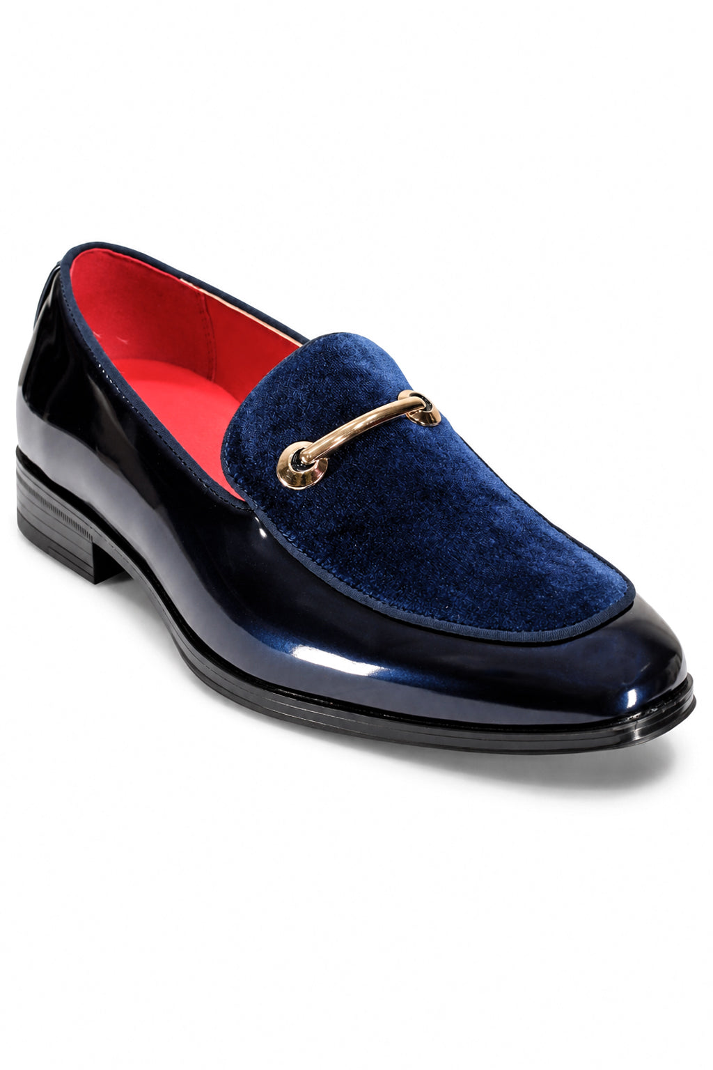 SHINY VELVET LOAFERS WITH BUCKLE