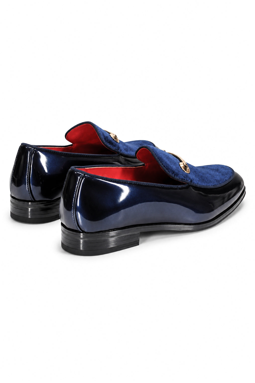 SHINY VELVET LOAFERS WITH BUCKLE
