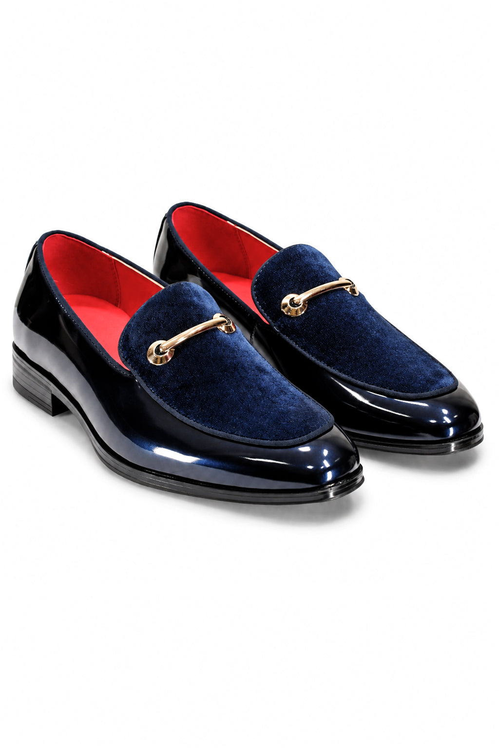 SHINY VELVET LOAFERS WITH BUCKLE