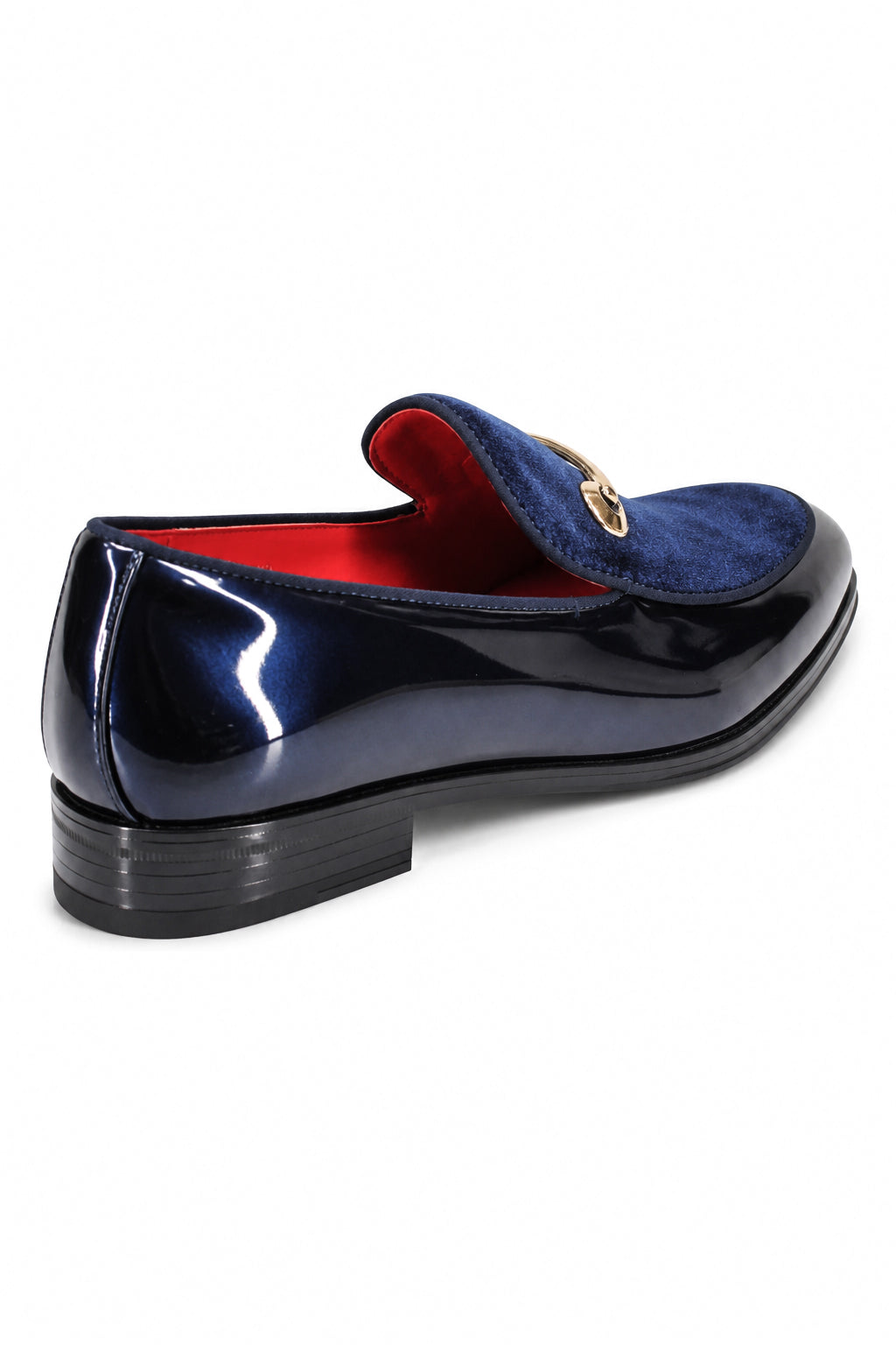 SHINY VELVET LOAFERS WITH BUCKLE
