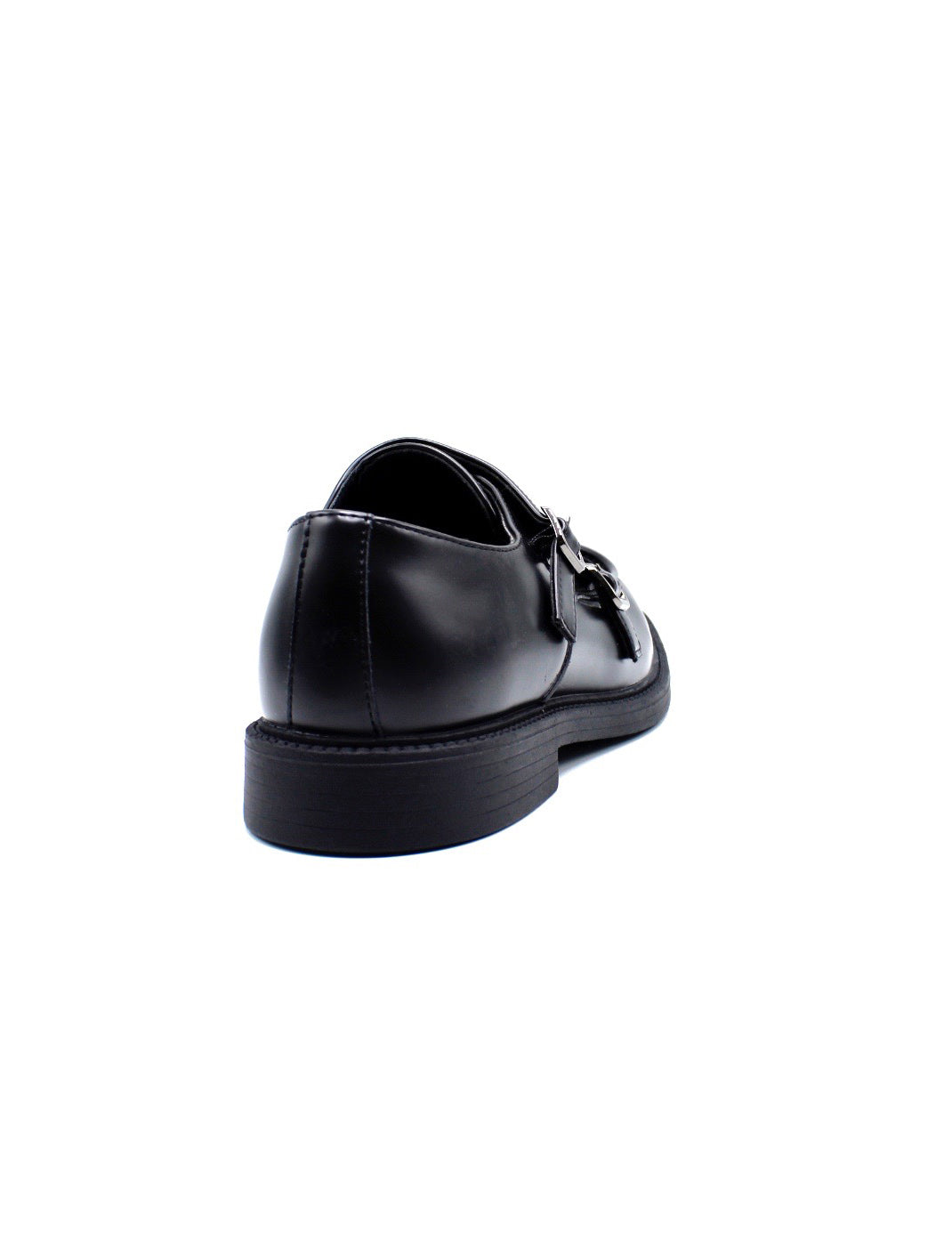 Men’s Black Double Monk Strap Moc Toe Shoes