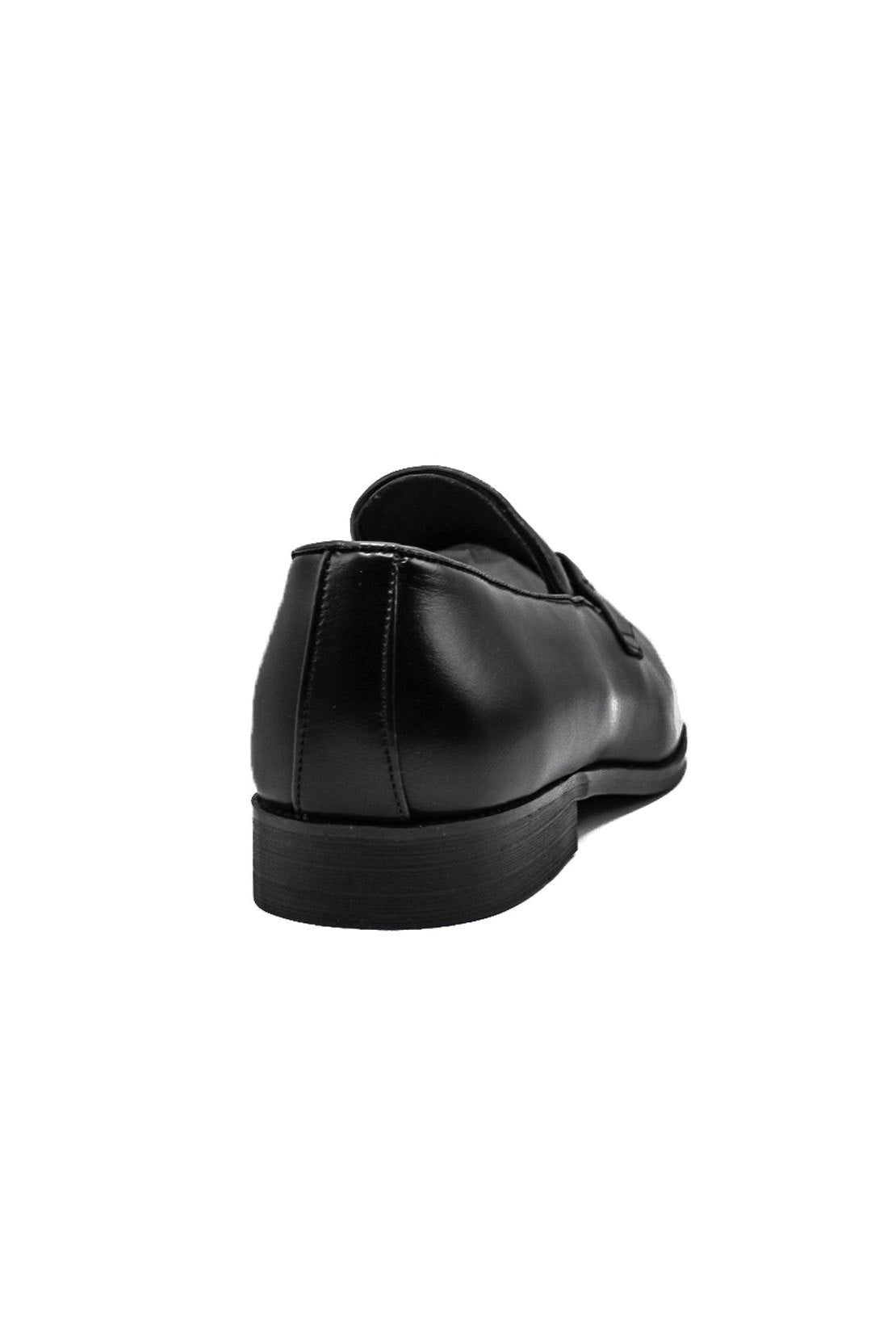 Black Faux Leather Dress Loafer Snaffle Bit Shoes