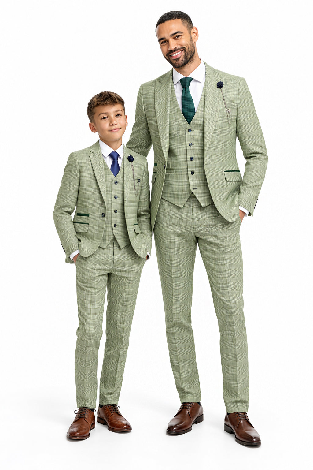 Father & Son Caridi Sage Green 3 Piece Matching Suit
