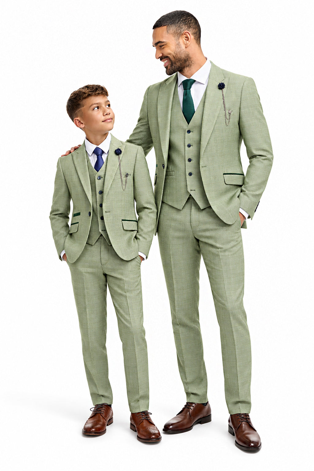 Father & Son Caridi Sage Green 3 Piece Matching Suit