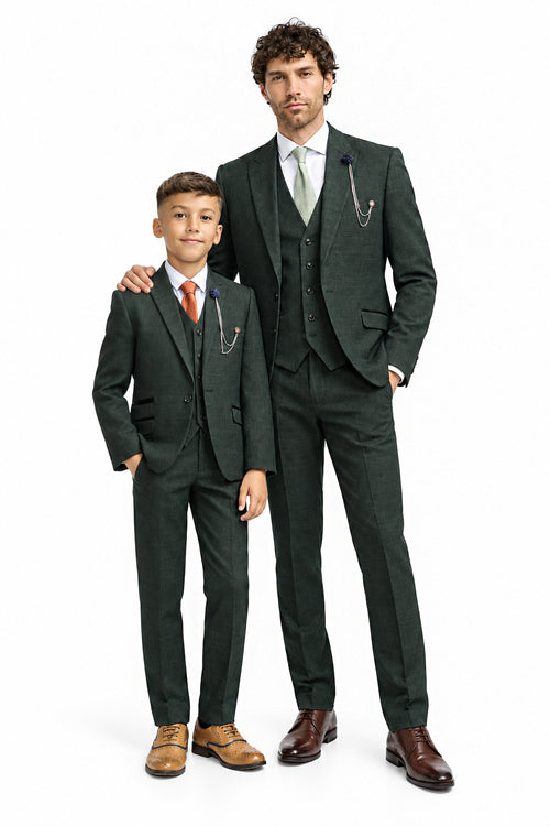 Father & Son Caridi Olive Green 3 Piece Matching Suit