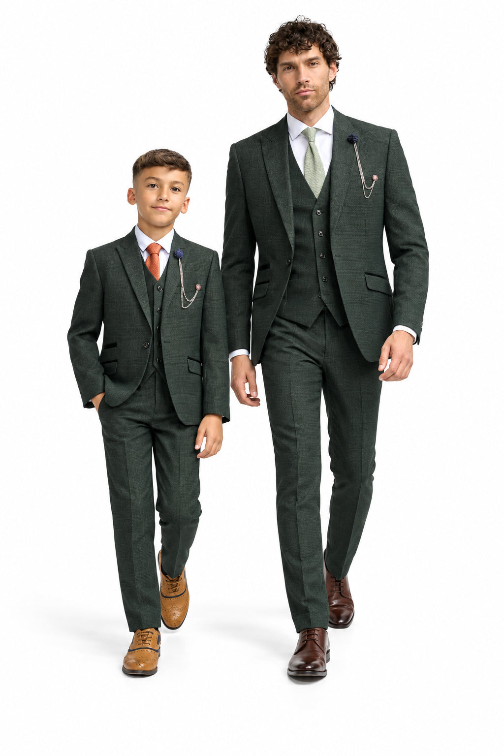 Father & Son Caridi Olive Green 3 Piece Matching Suit
