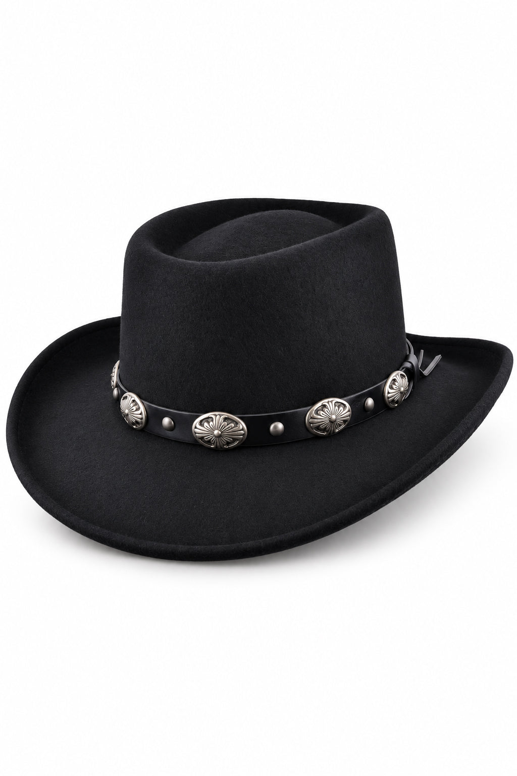 Crushable Wool Felt Gambler Hat with Buckle Band