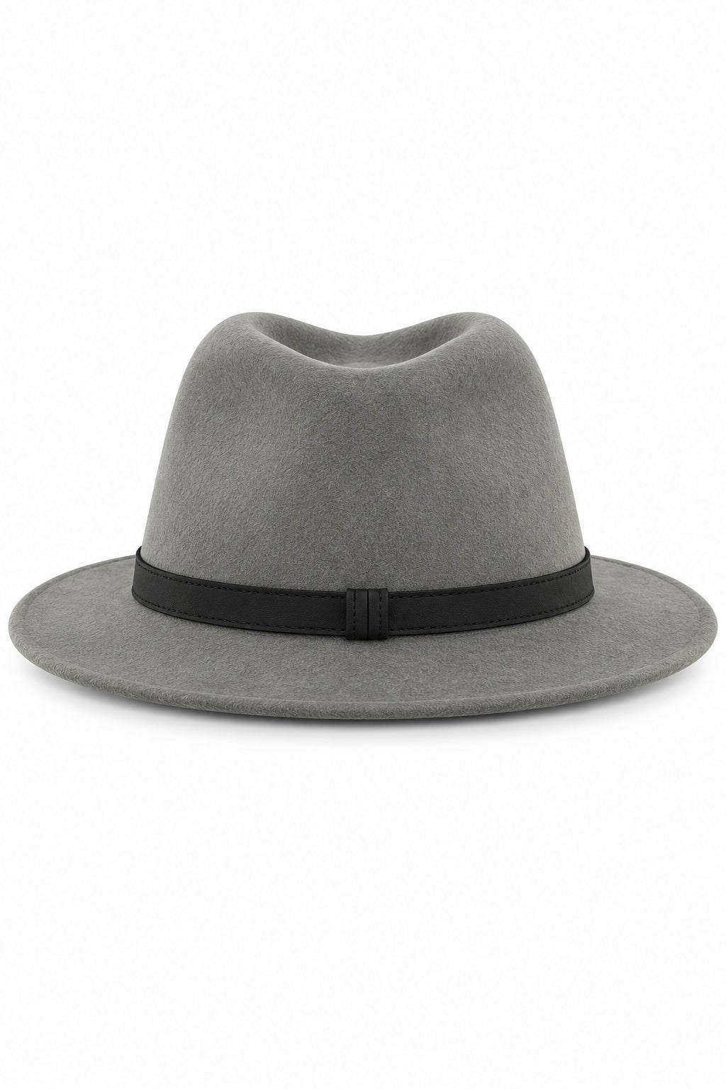 Unisex Wool Crushable Wide Brim Fedora Hat - GREY