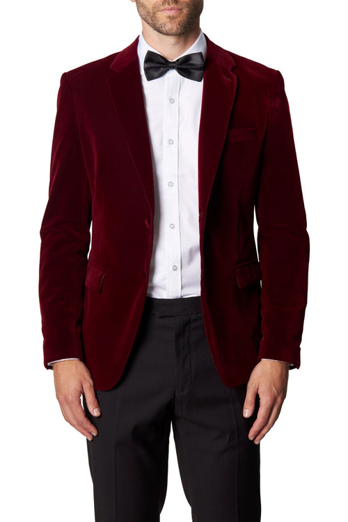 GARY- MAROON VELVET BLAZER