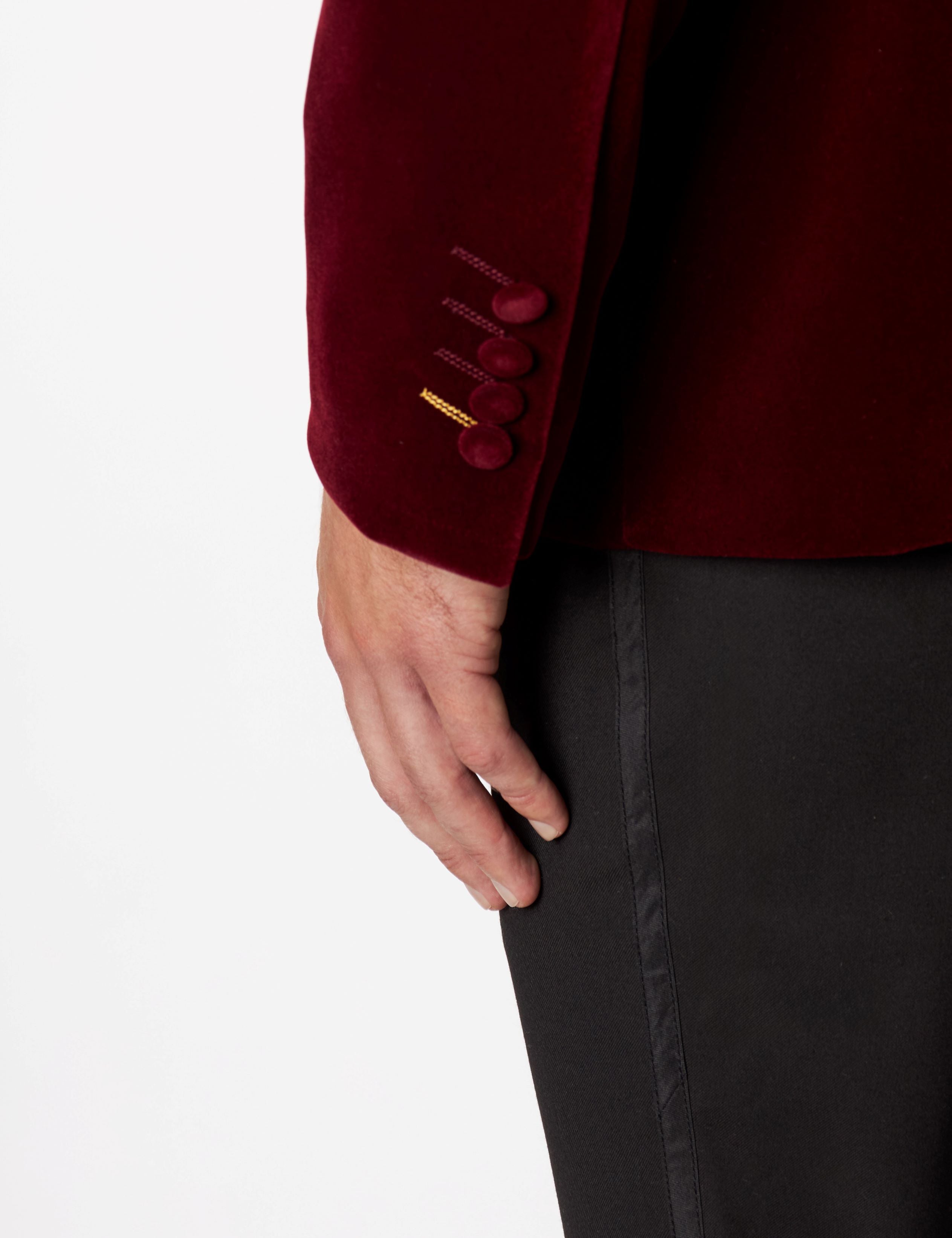 GARY- MAROON VELVET BLAZER