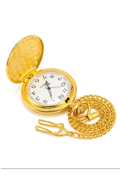 Classic 1920s Retro Pocket Watch & Chain - Gold Plated