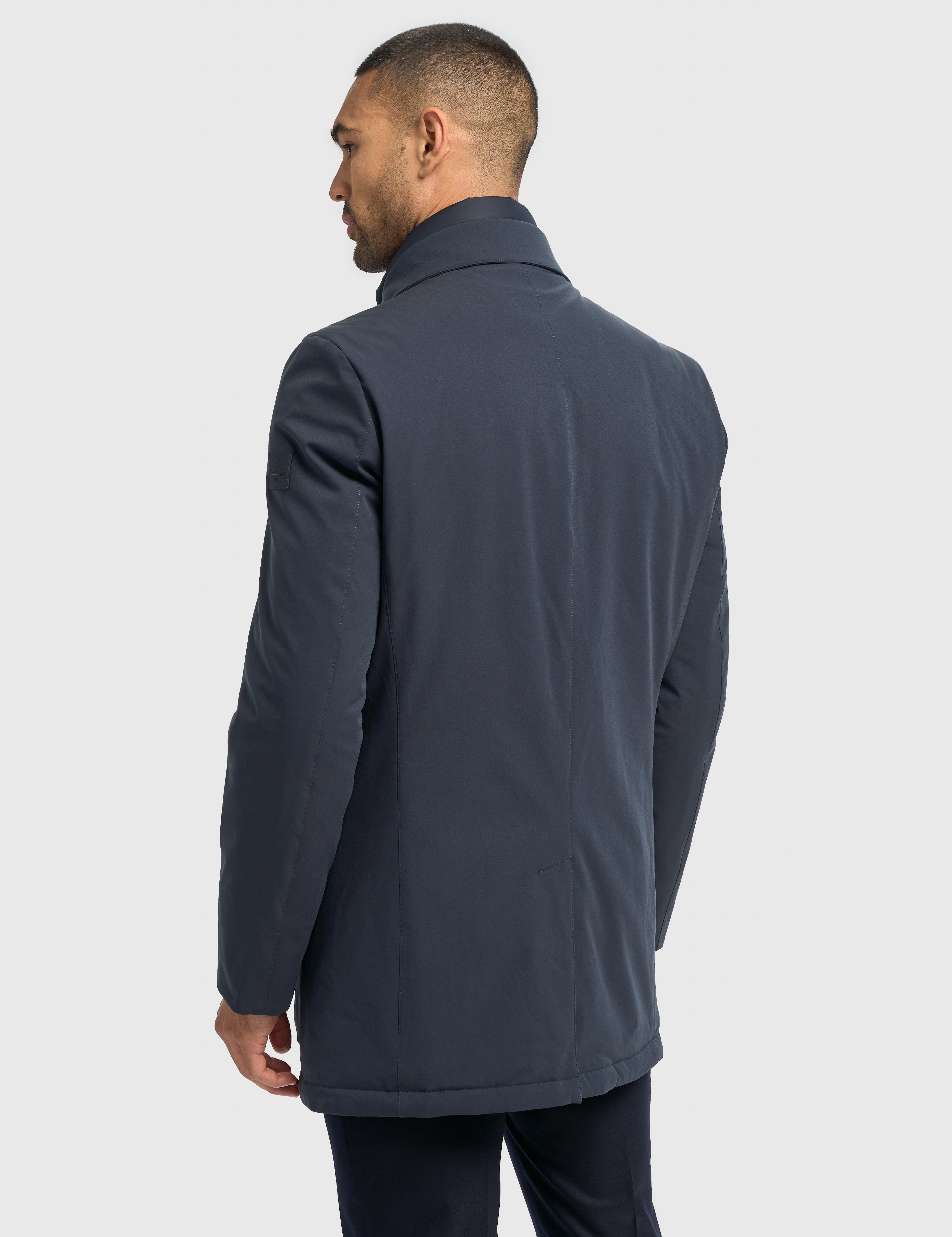 Cavani Heston Mac Navy Padded Long Coat – Men’s Winter Overcoat