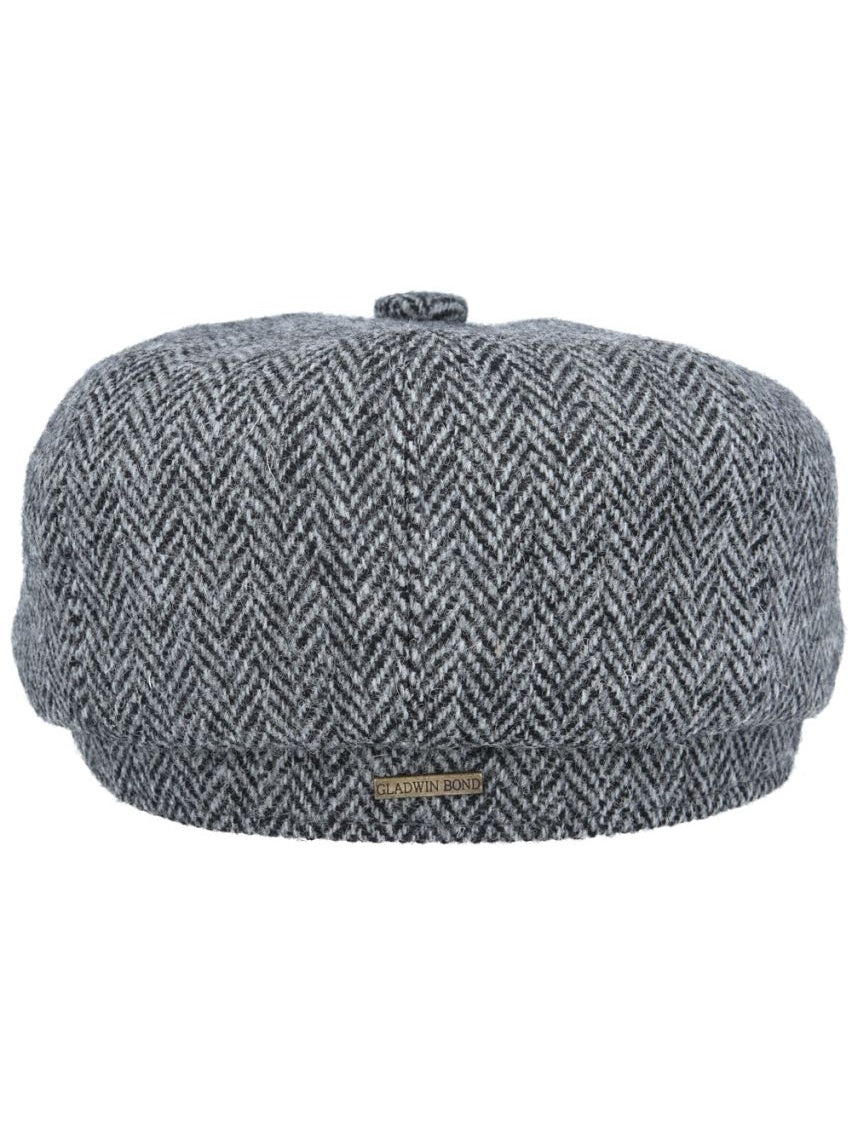 HARRIS TWEED - GREY PURE WOOL TWEED FLAT CAP