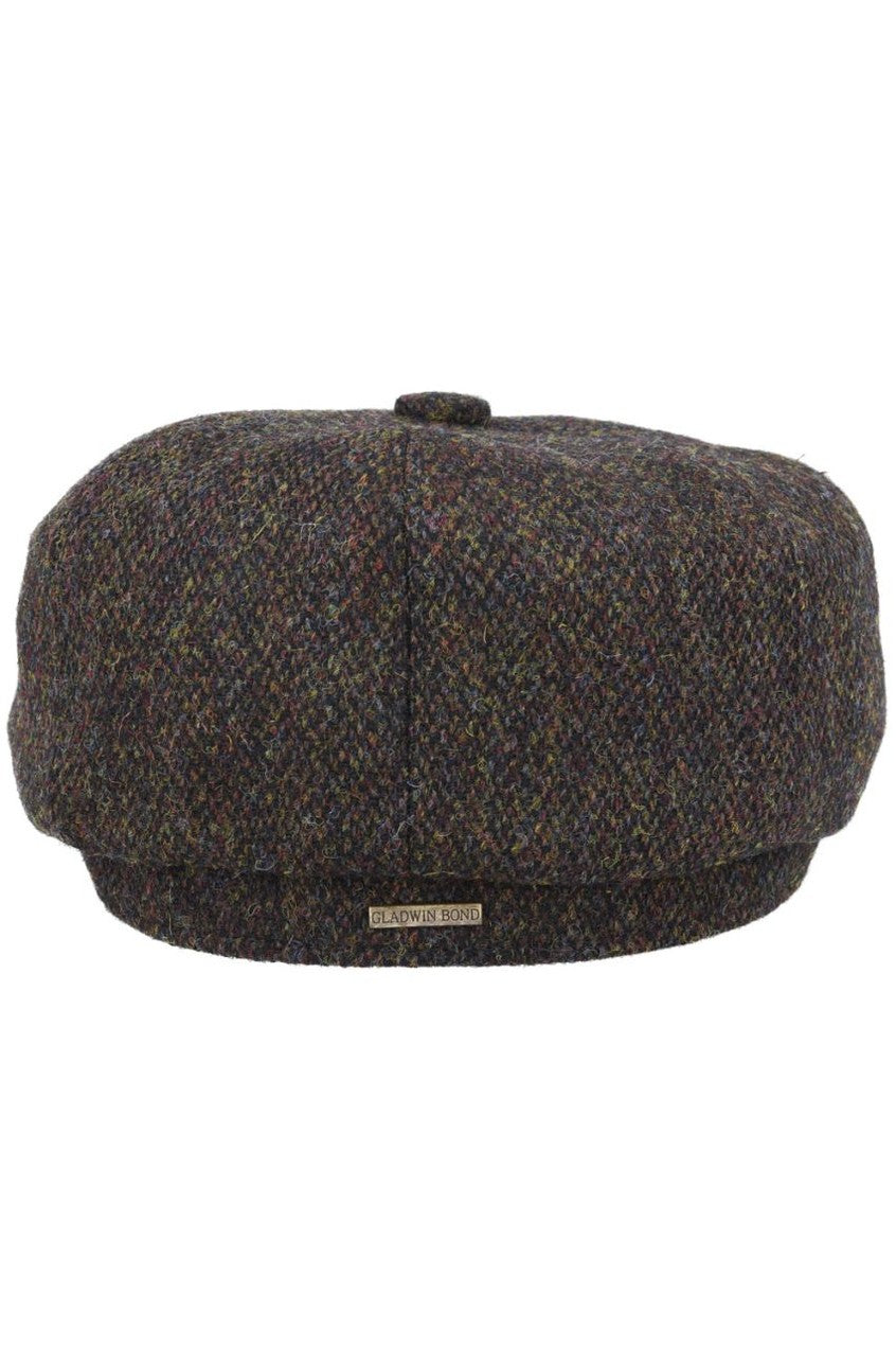 HARRIS TWEED - GREEN PURE WOOL FLAT CAP