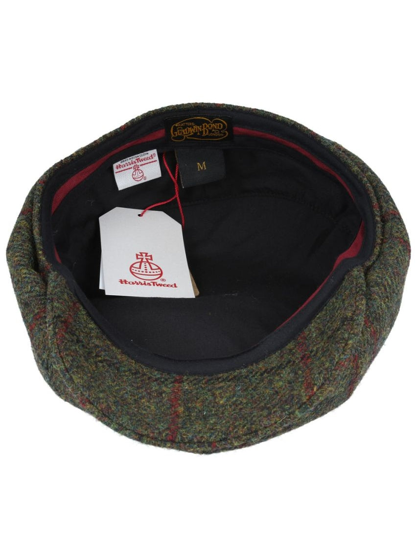 HARRIS TWEED - PURE WOOL GREEN FLAT CAP