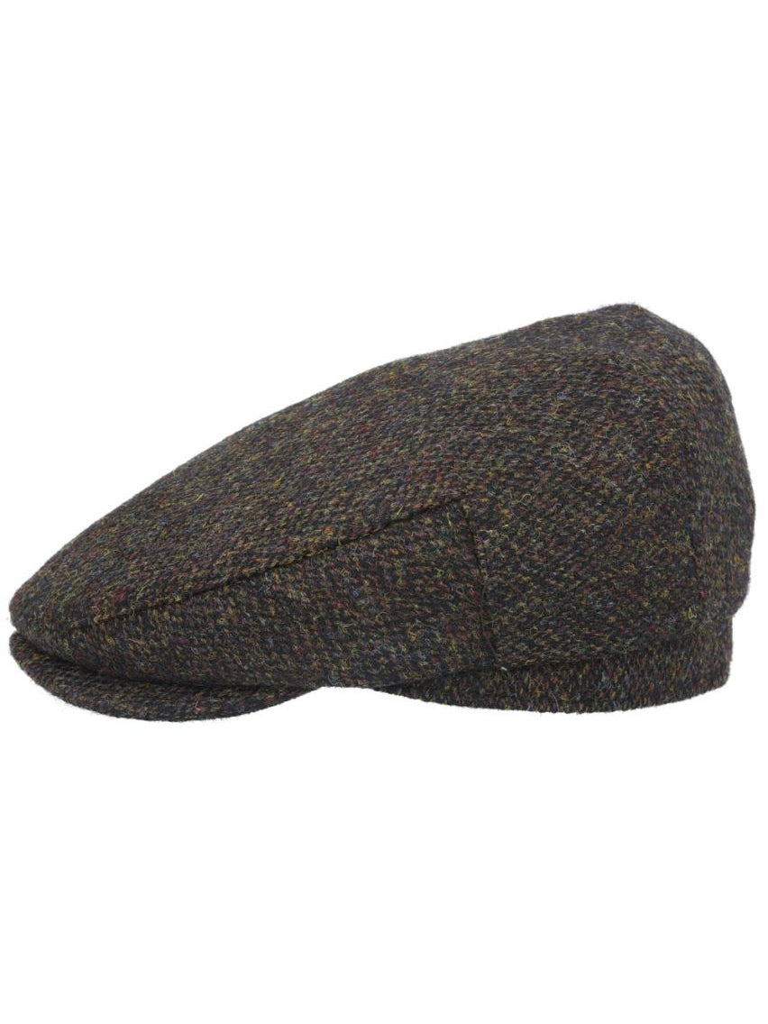 HARRIS TWEED - PURE SCOTTISH WOOL FLAT CAP IN GREEN