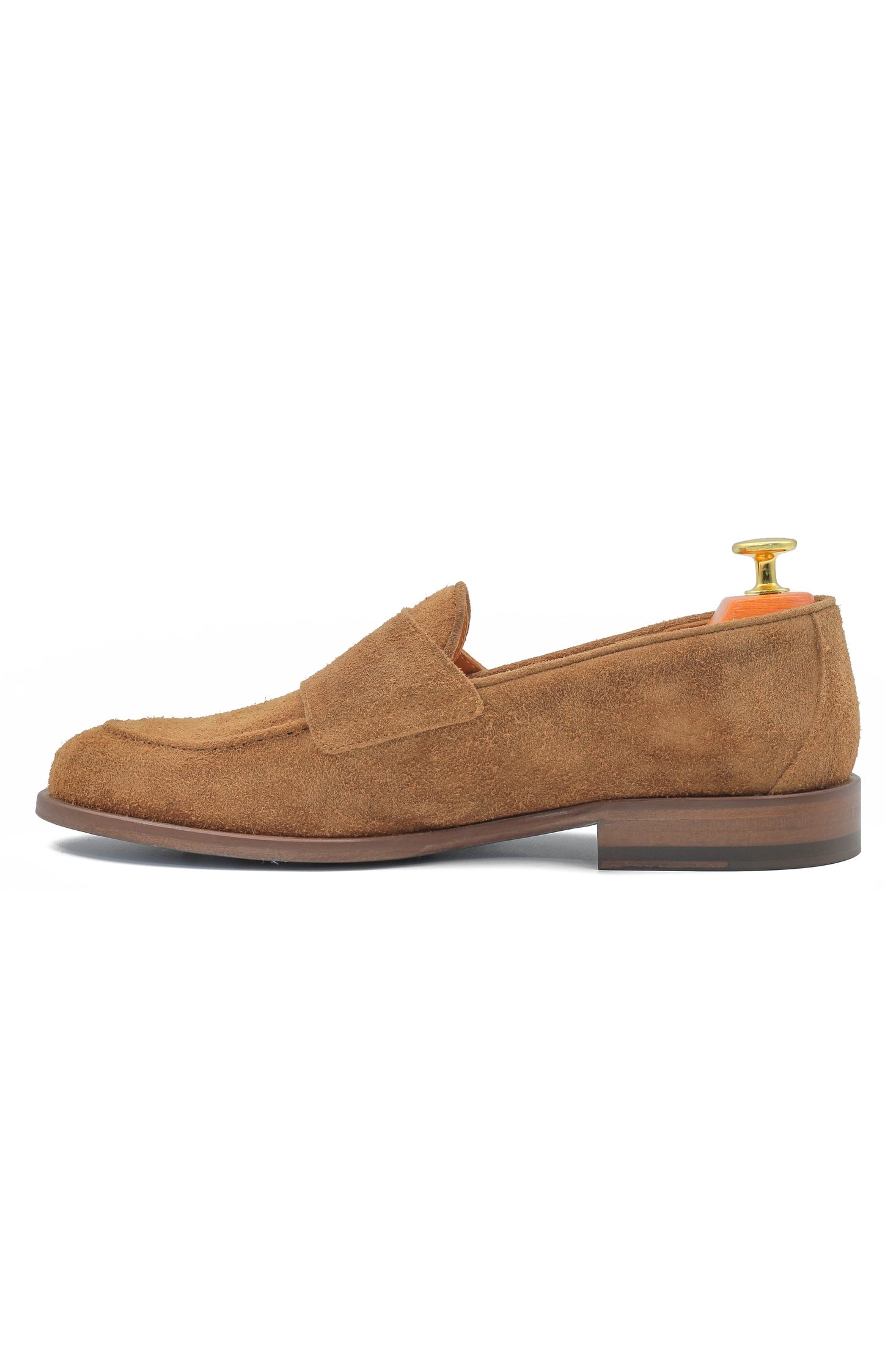 TAN ITALIAN SUEDE DOUBLE MONK BUCKLE LOAFER