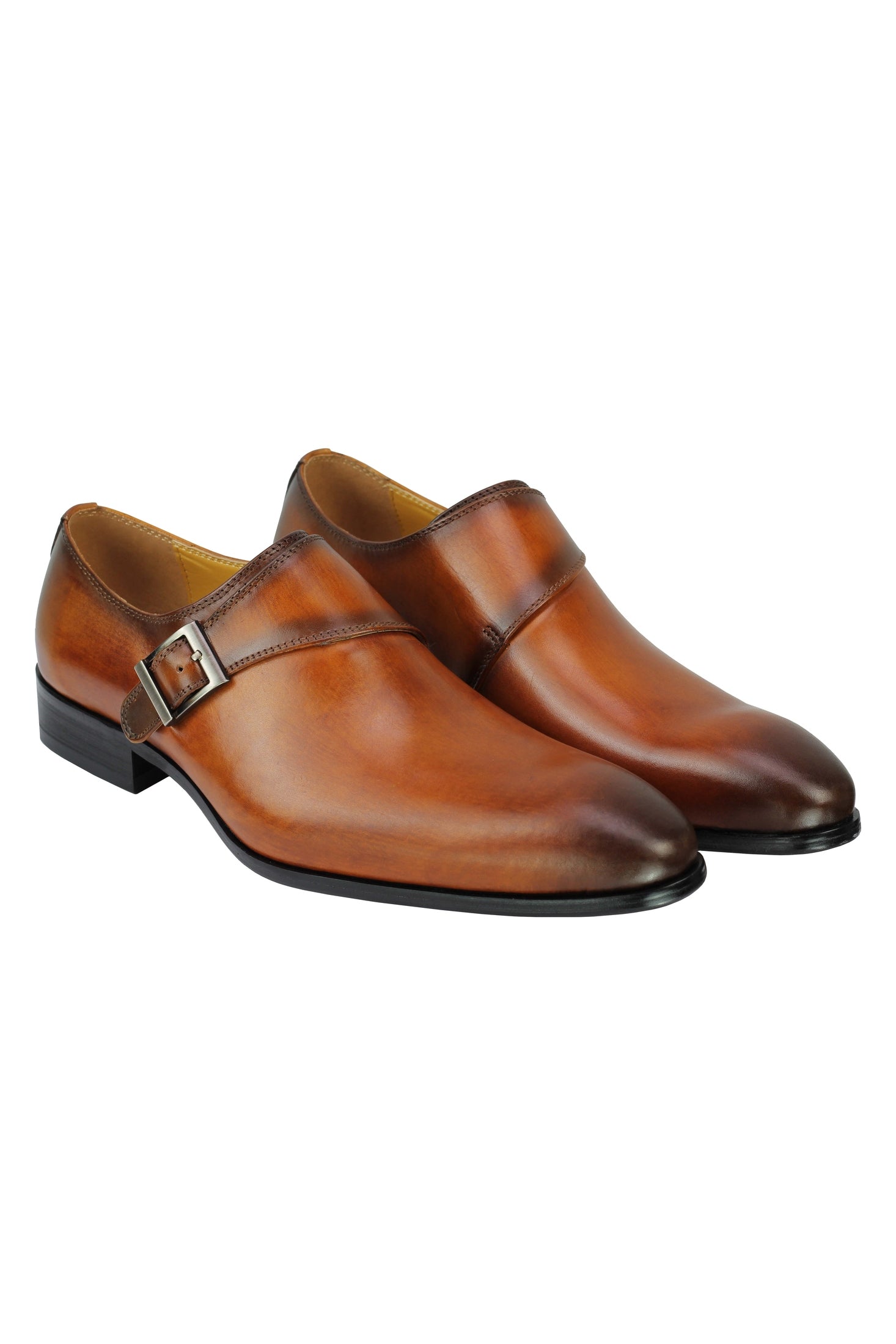 Real Leather Buckle Strap Slip Loafers