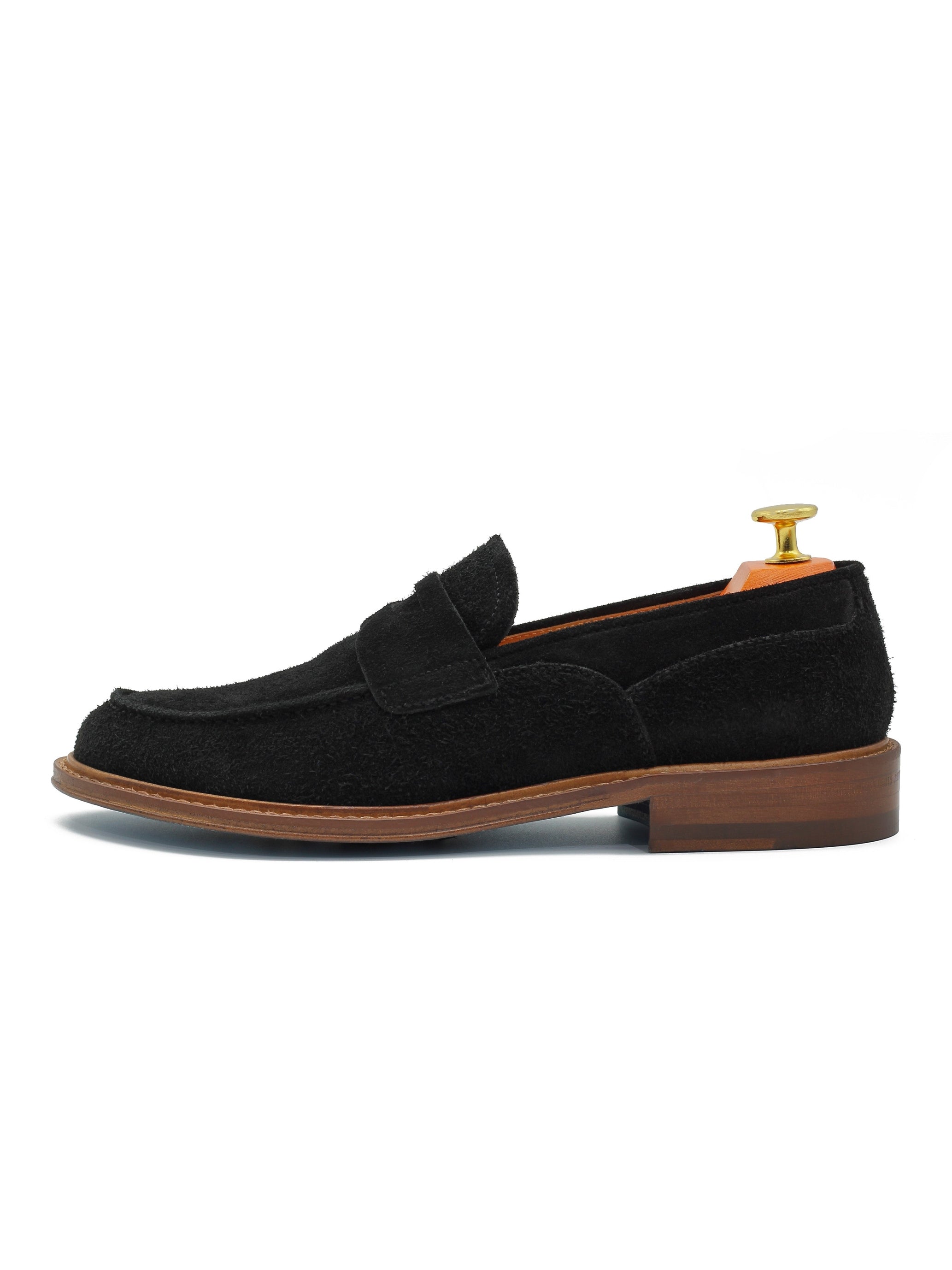 BLACK SUEDE PENNY LOAFER