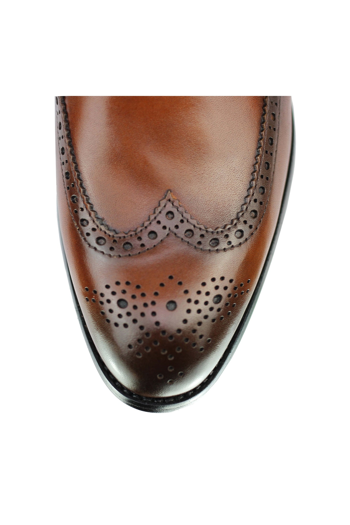 Real Leather Black Brown Brogue Monk Shoes