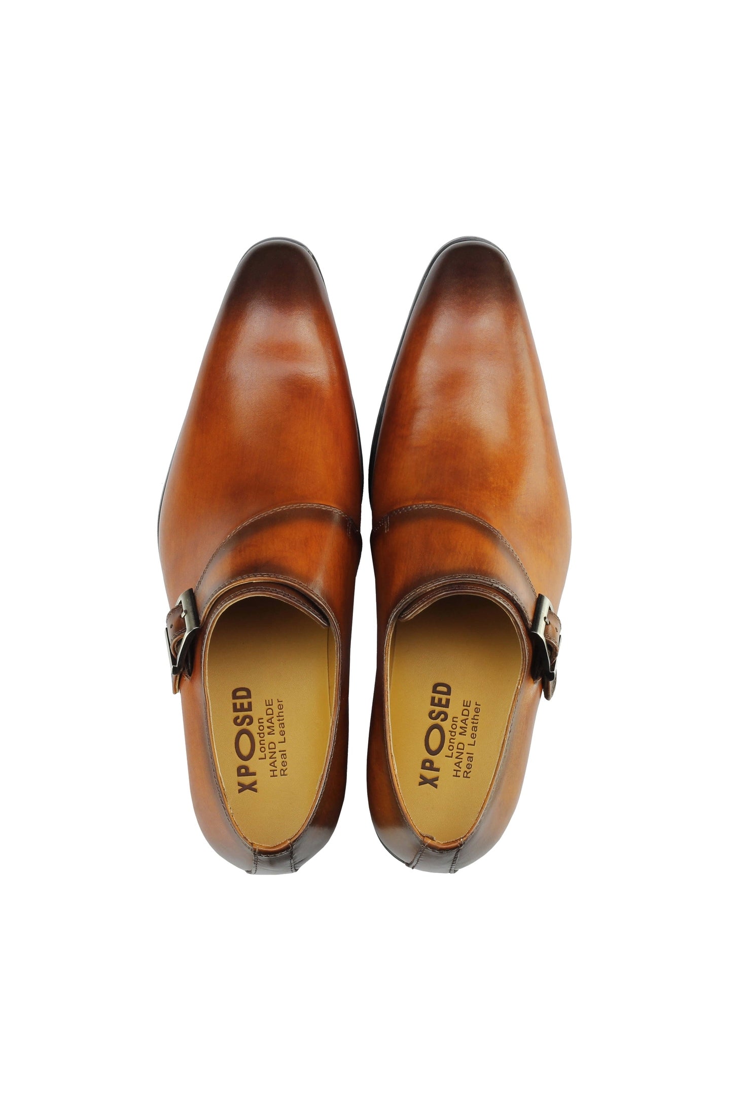 Real Leather Buckle Strap Slip Loafers