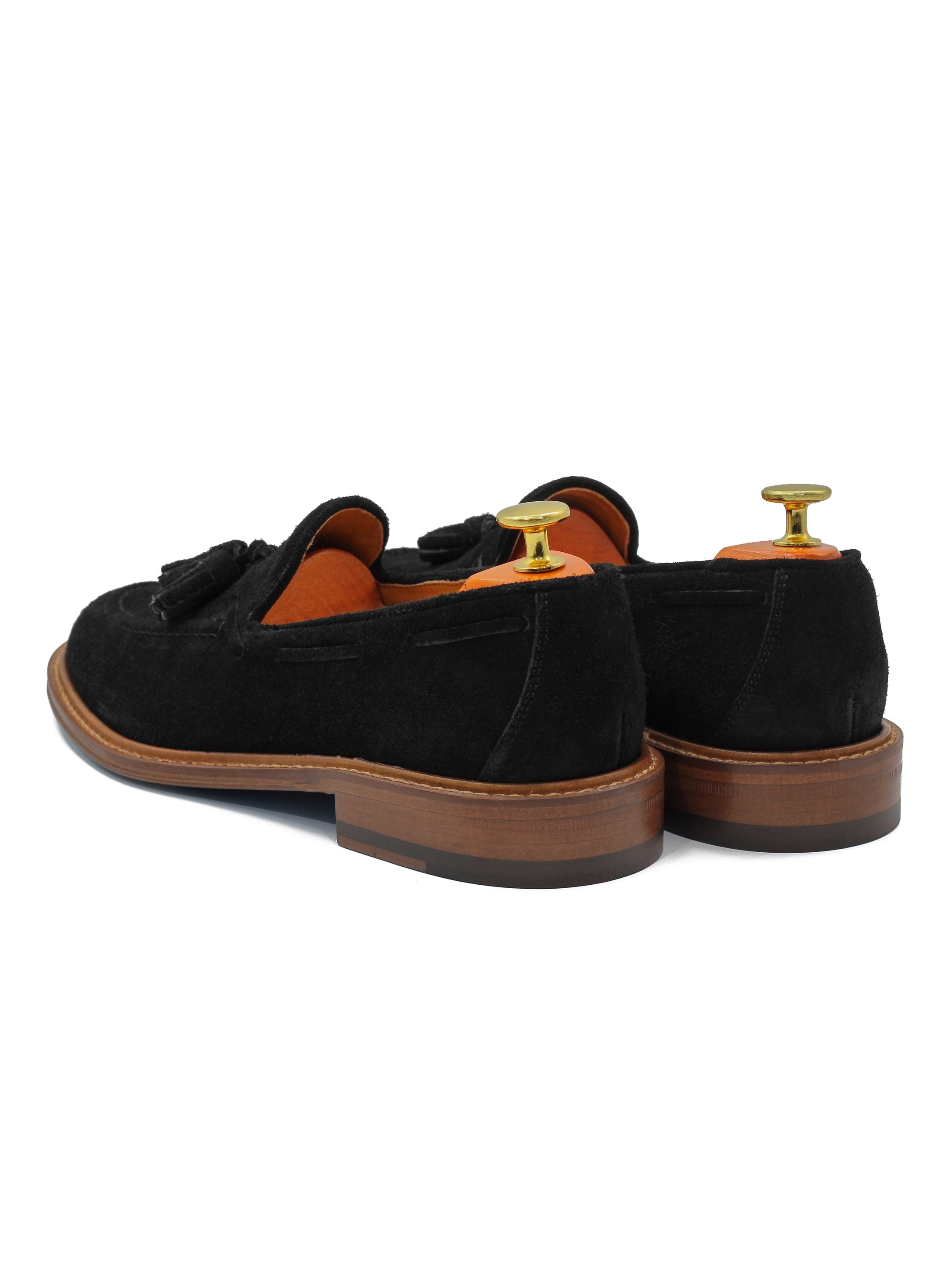 BLACK ITALIAN SUEDE TASSEL LOAFER