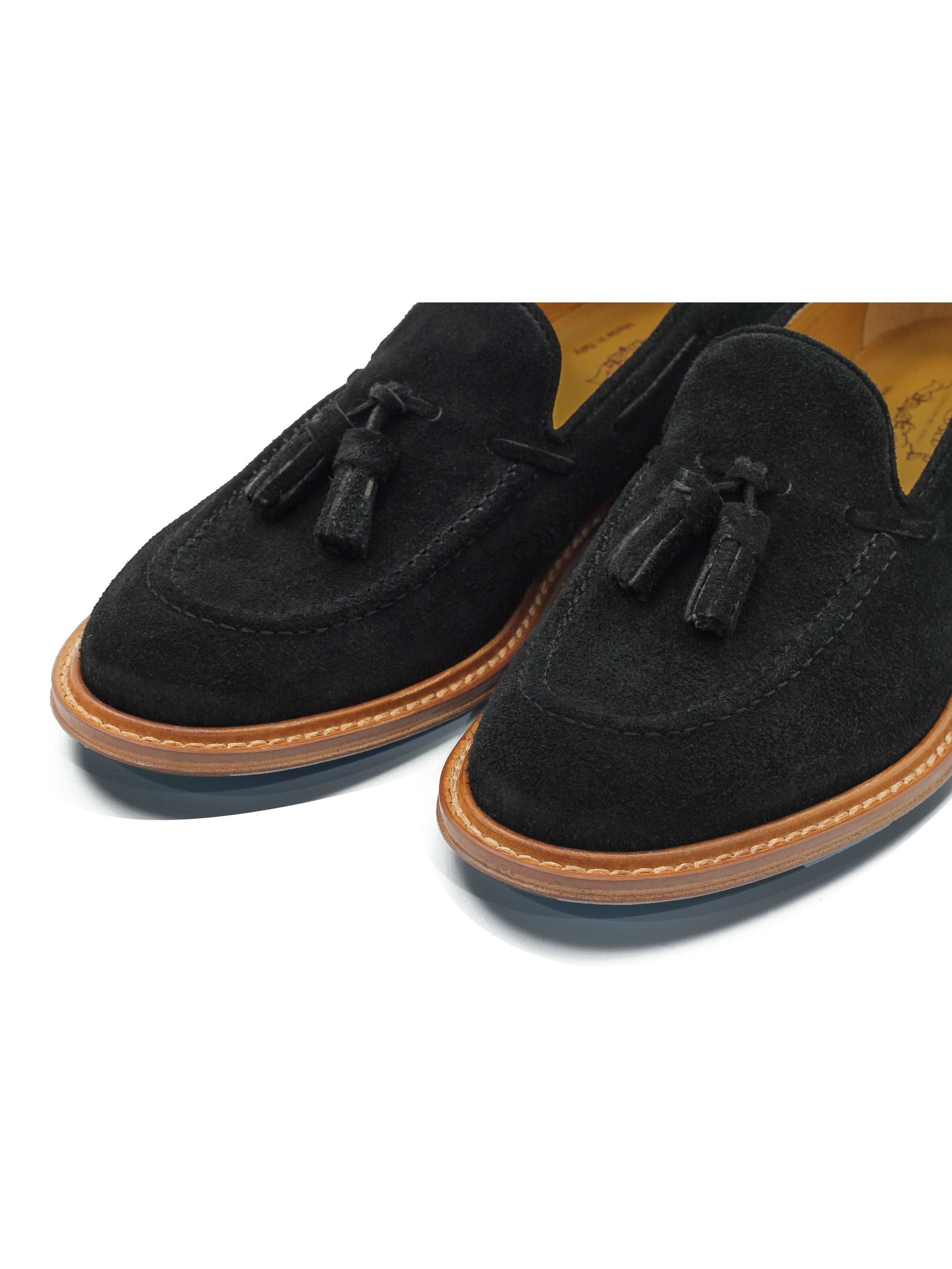 BLACK ITALIAN SUEDE TASSEL LOAFER