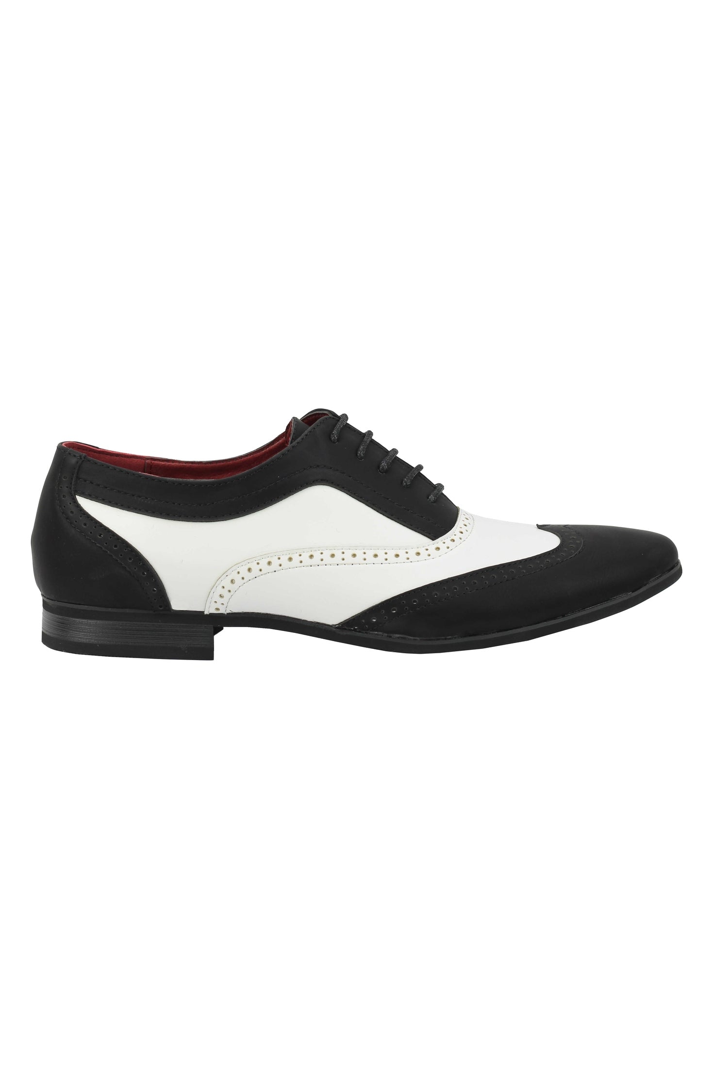 FAUX LEATHER BLACK WHITE LACE UP SHOES
