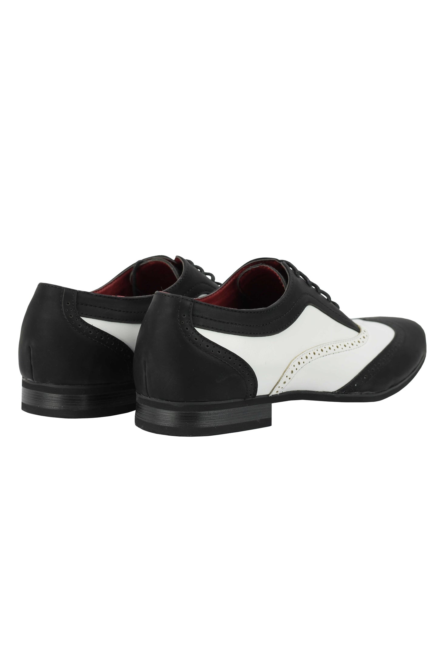 FAUX LEATHER BLACK WHITE LACE UP SHOES