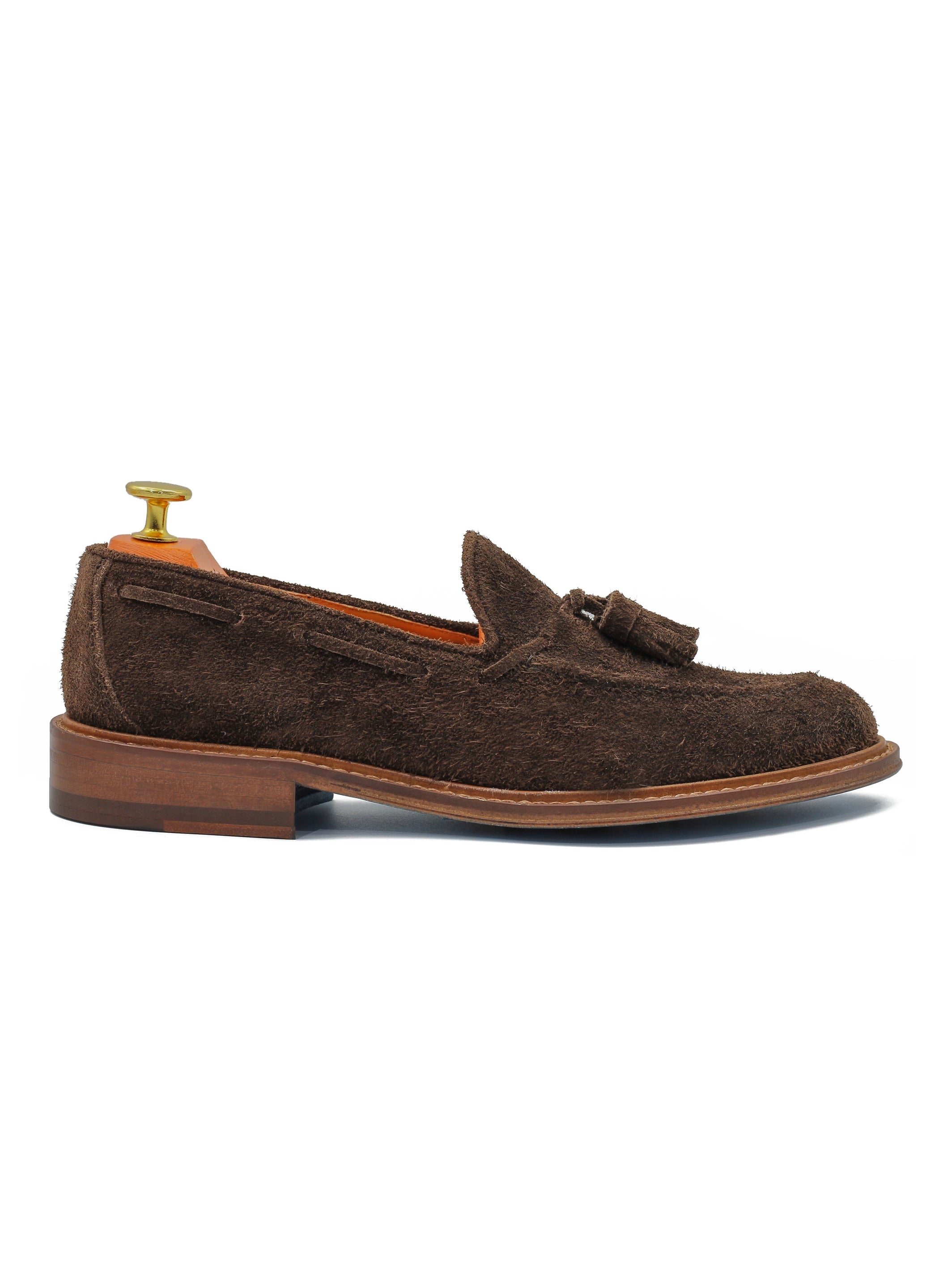 BROWN ITALIAN SUEDE TASSEL LOAFER