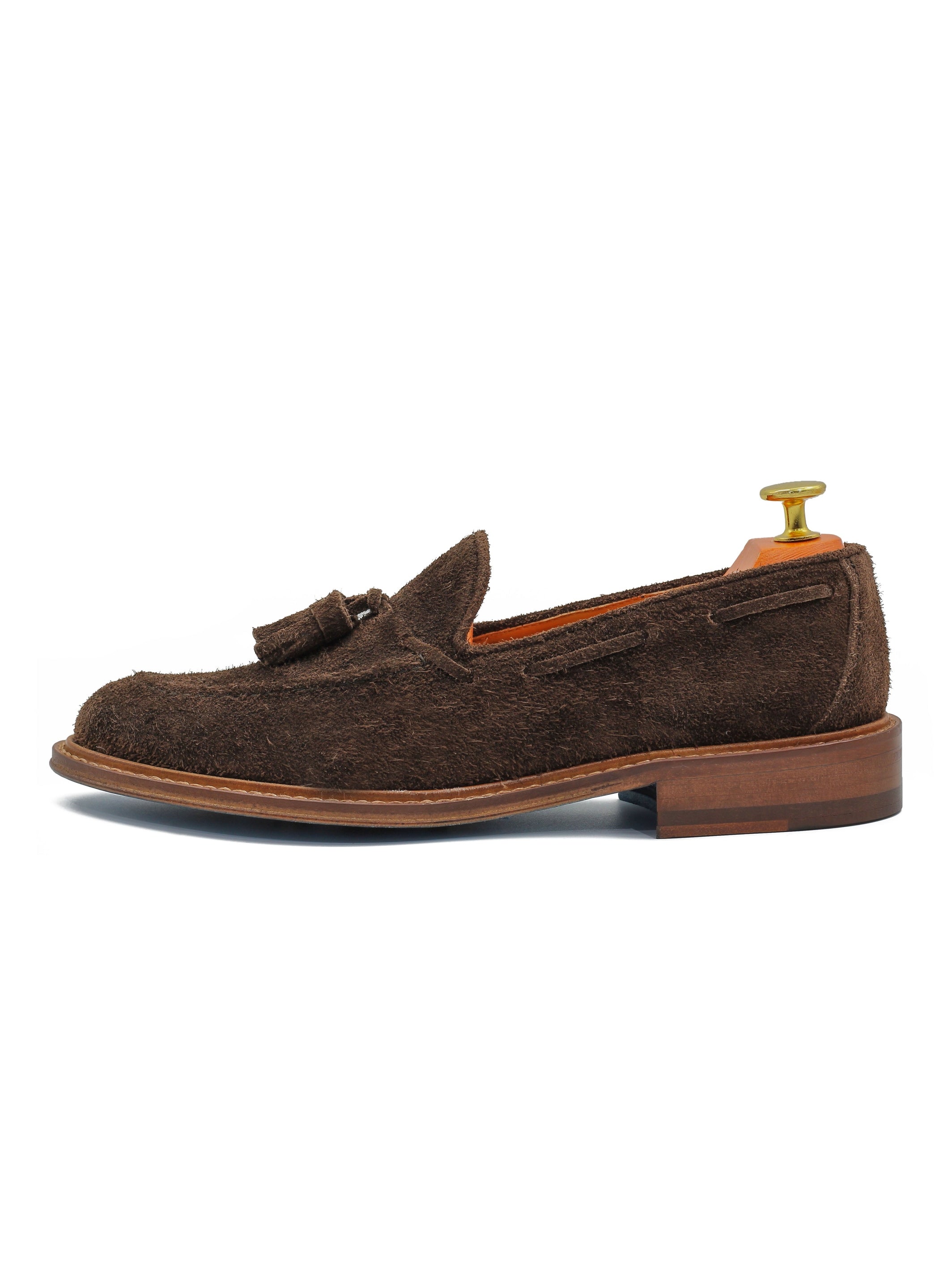 BROWN ITALIAN SUEDE TASSEL LOAFER