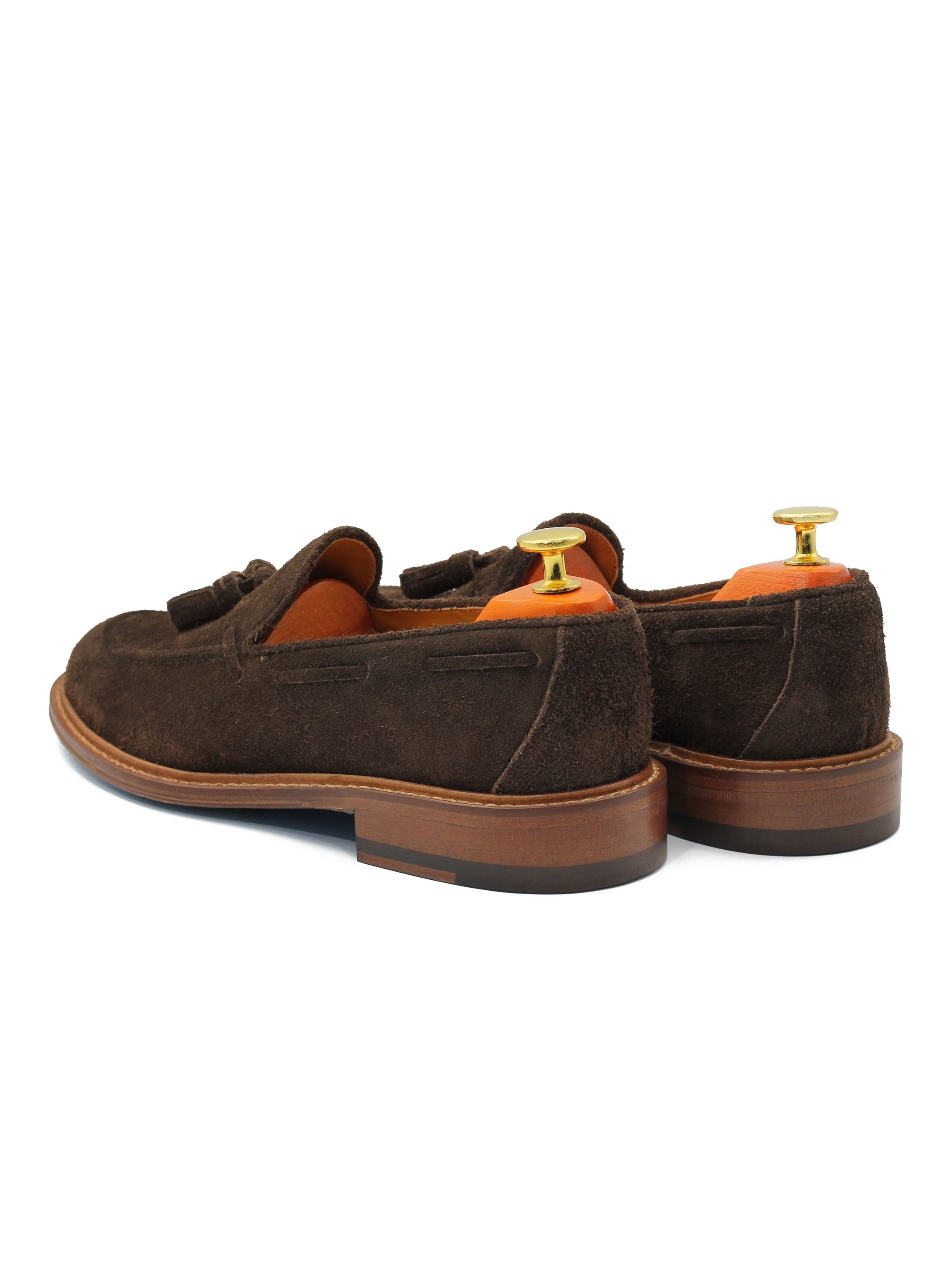 BROWN ITALIAN SUEDE TASSEL LOAFER