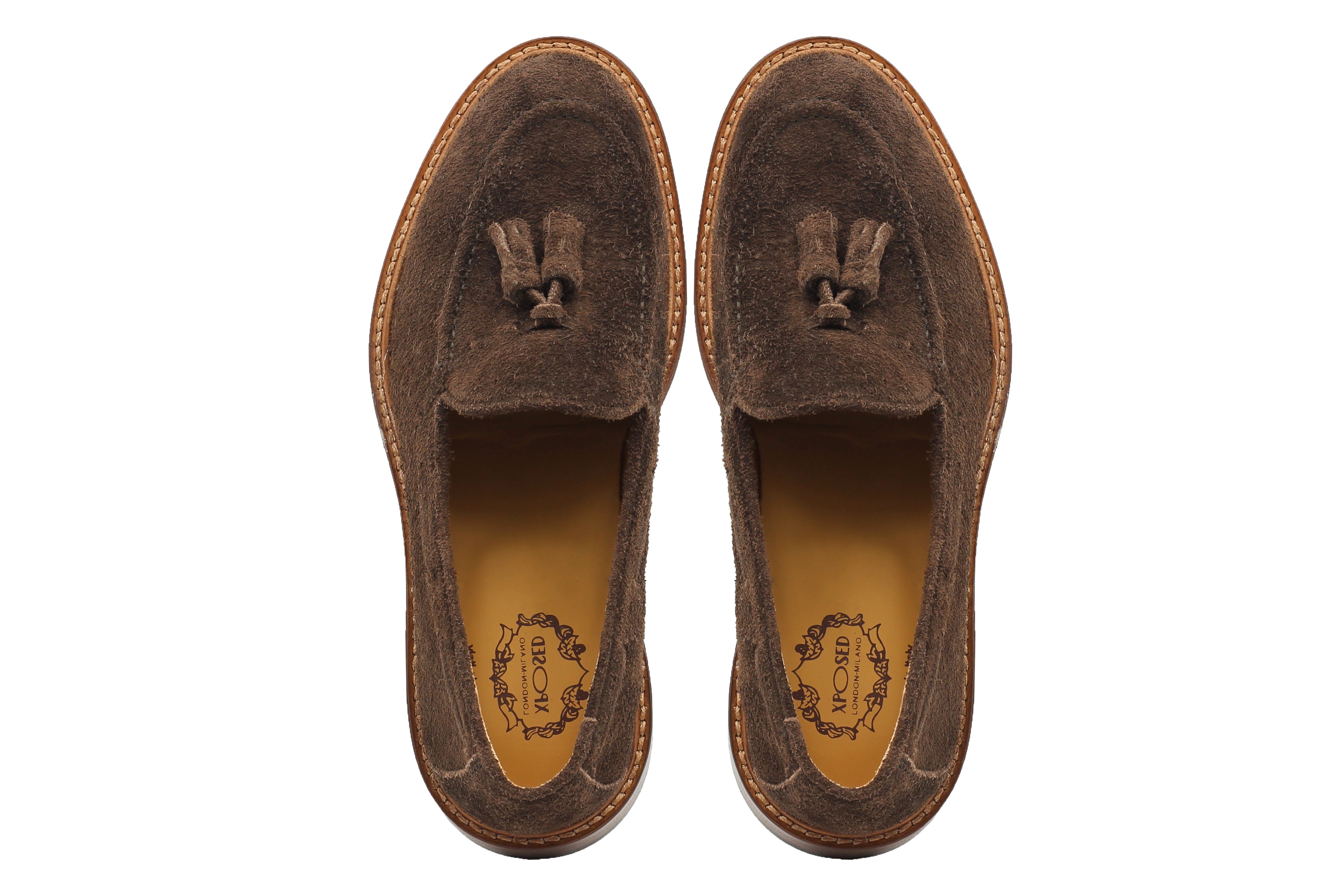 BROWN ITALIAN SUEDE TASSEL LOAFER