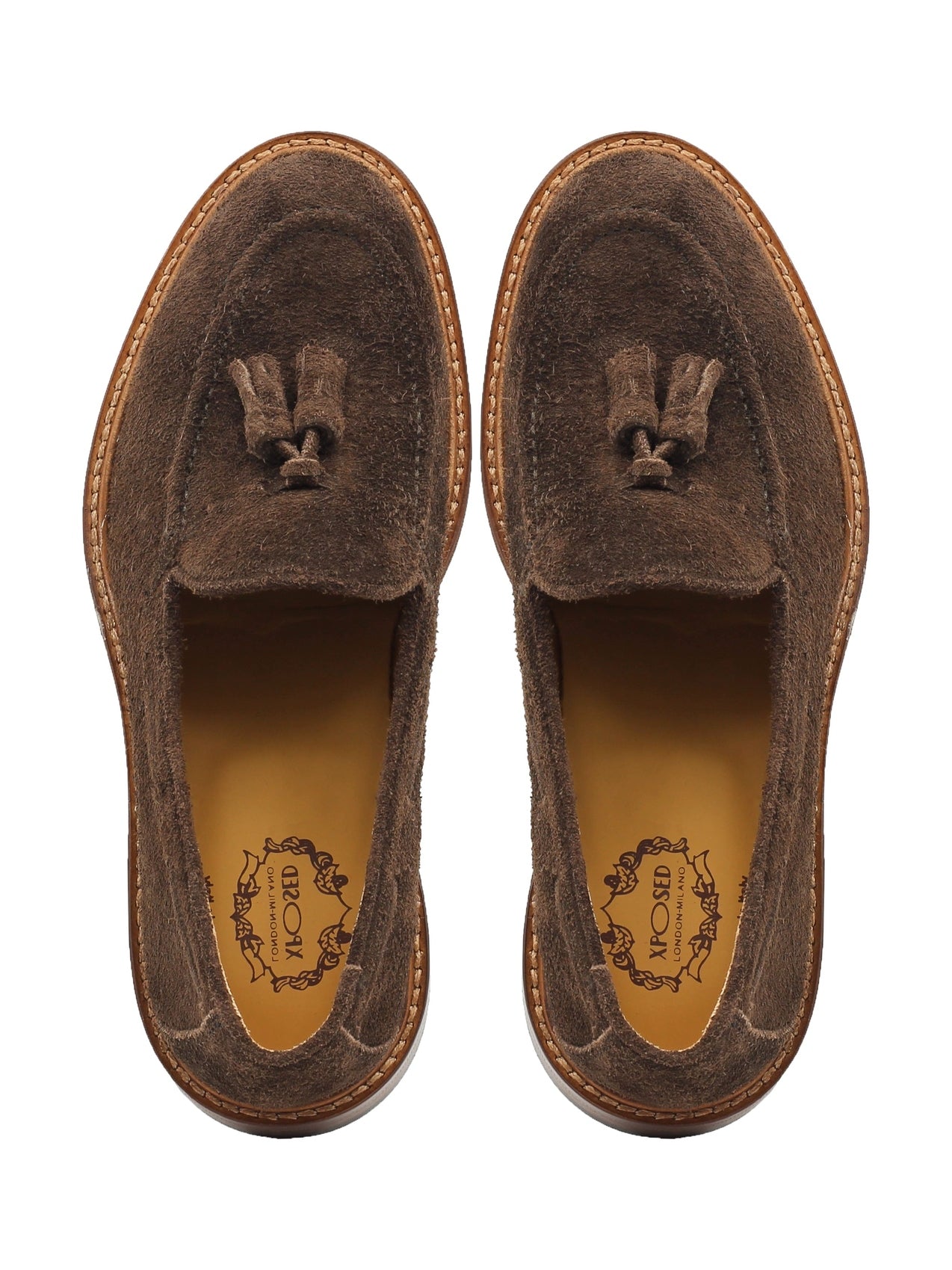 BROWN ITALIAN SUEDE TASSEL LOAFER