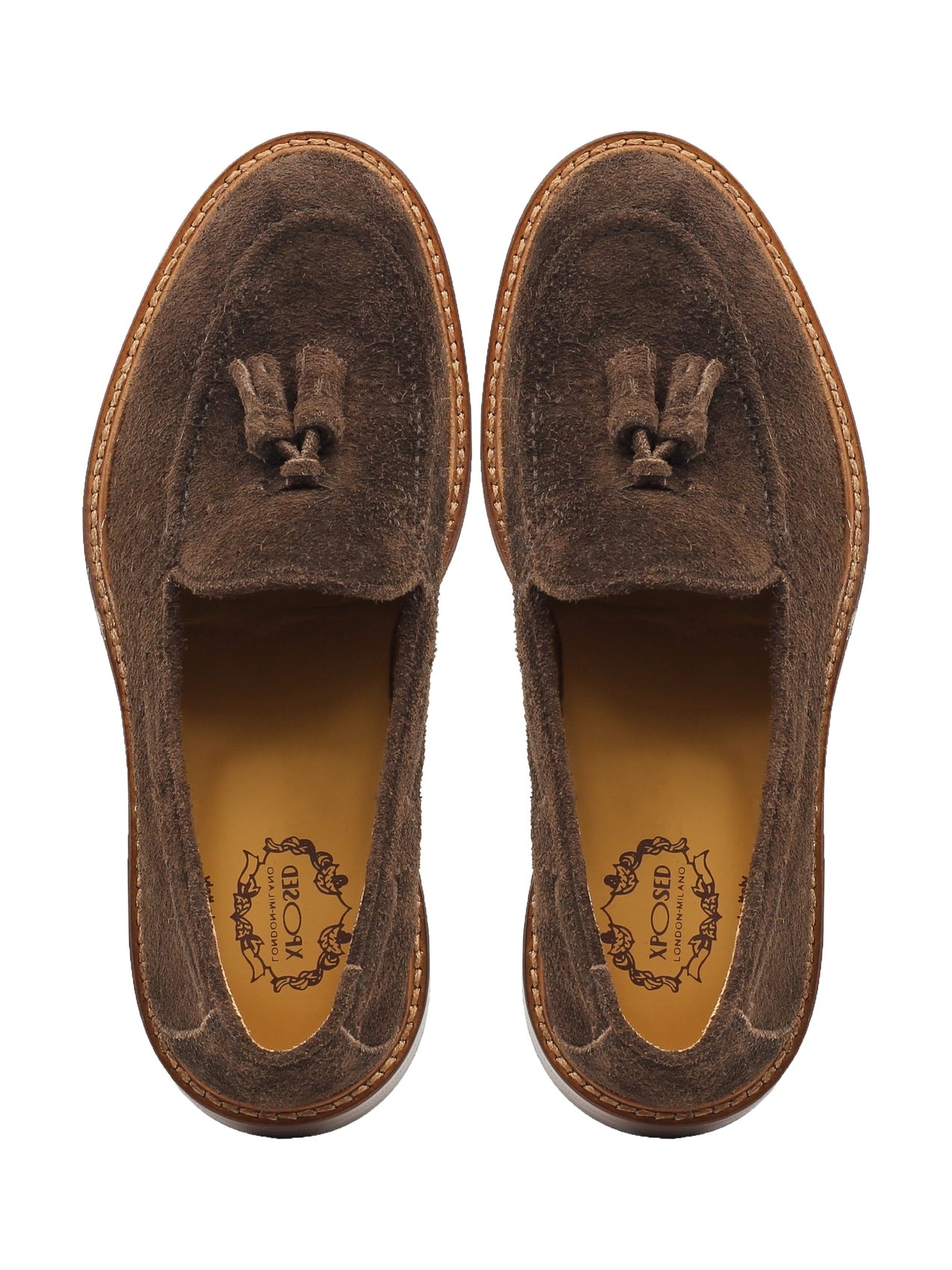 BROWN ITALIAN SUEDE TASSEL LOAFER