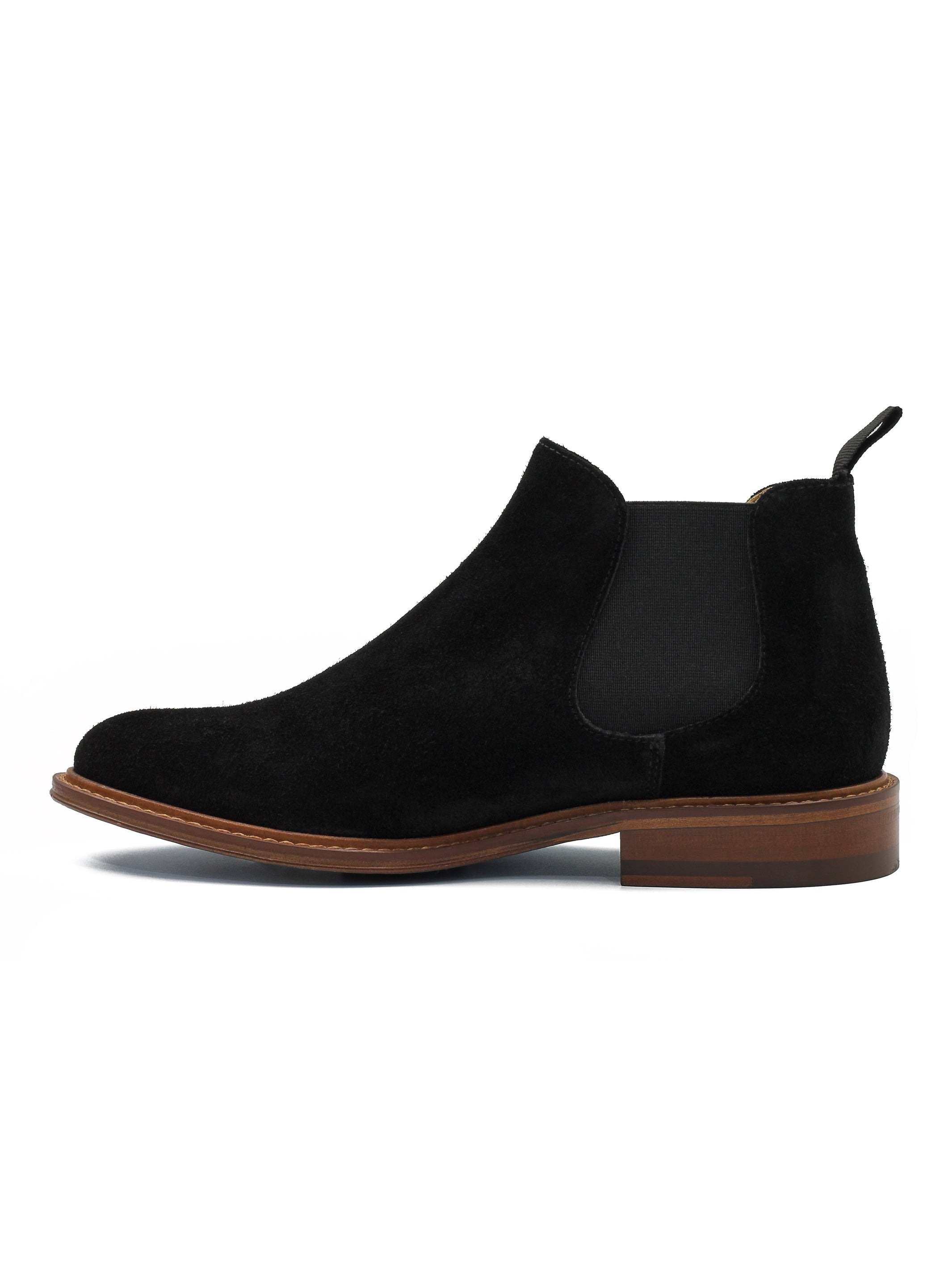 BLACK ITALIAN SUEDE LEATHER CHELSEA BOOTS