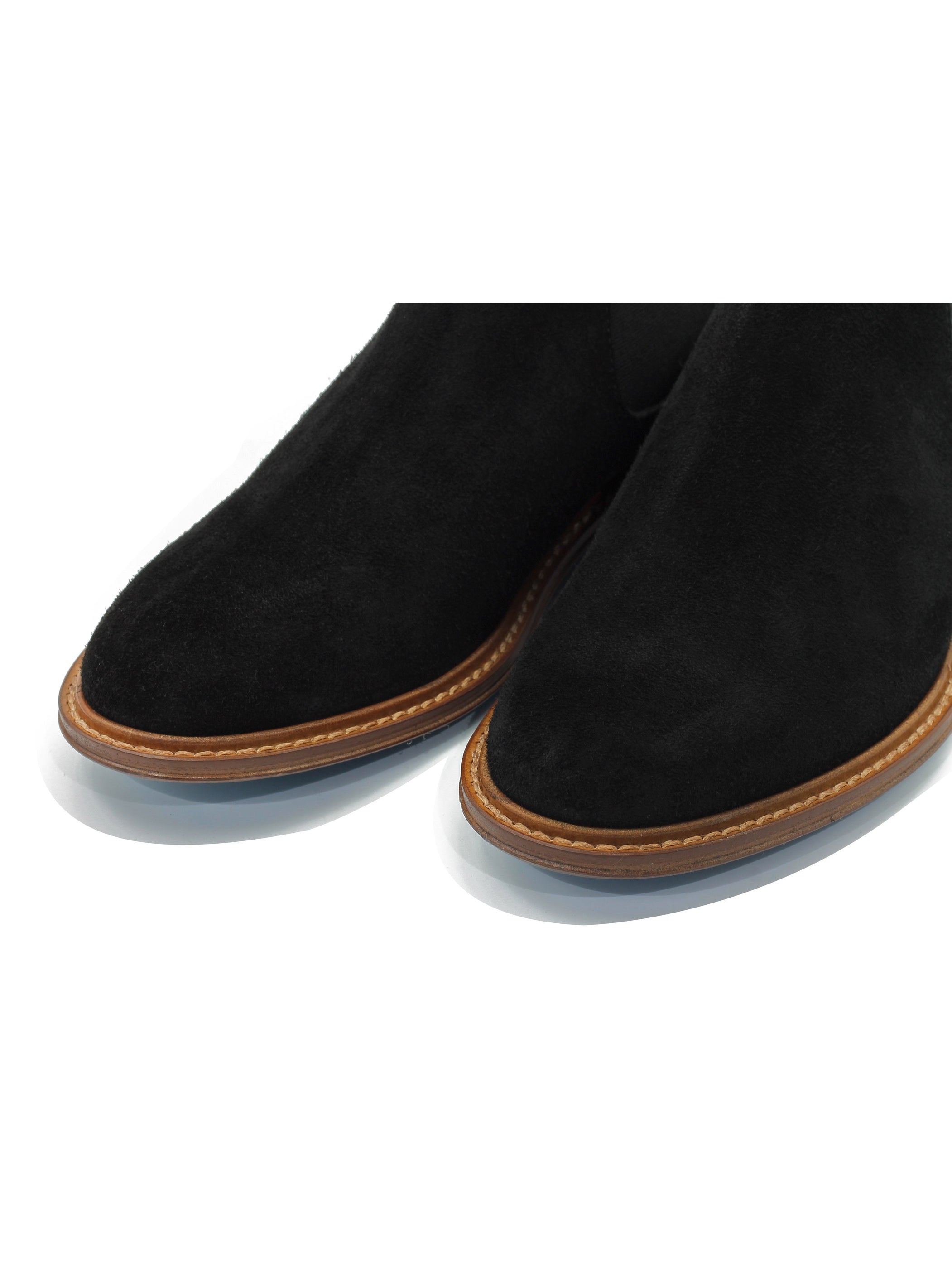 BLACK ITALIAN SUEDE LEATHER CHELSEA BOOTS