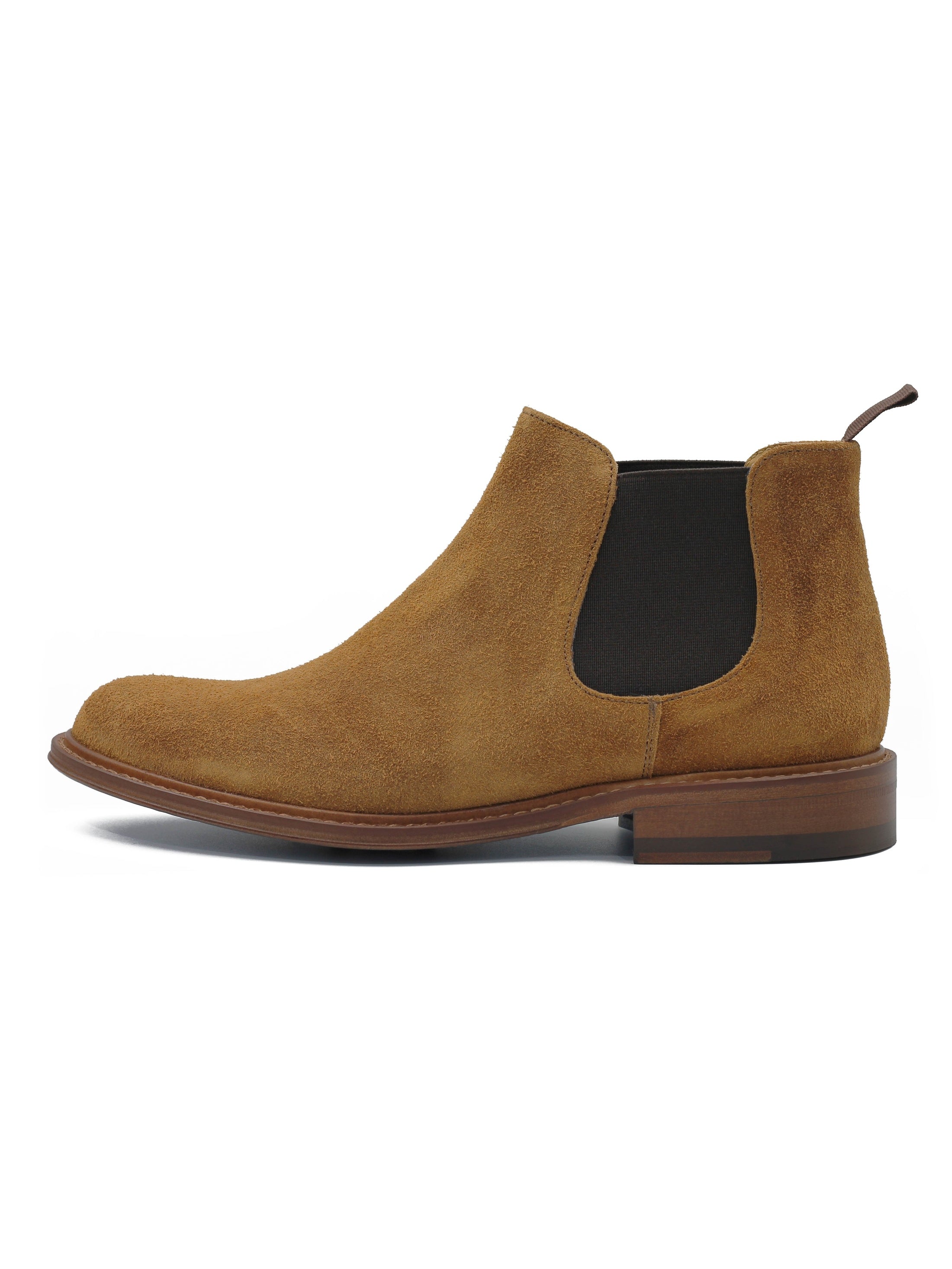 TAN ITALIAN SUEDE LEATHER CHELSEA BOOTS