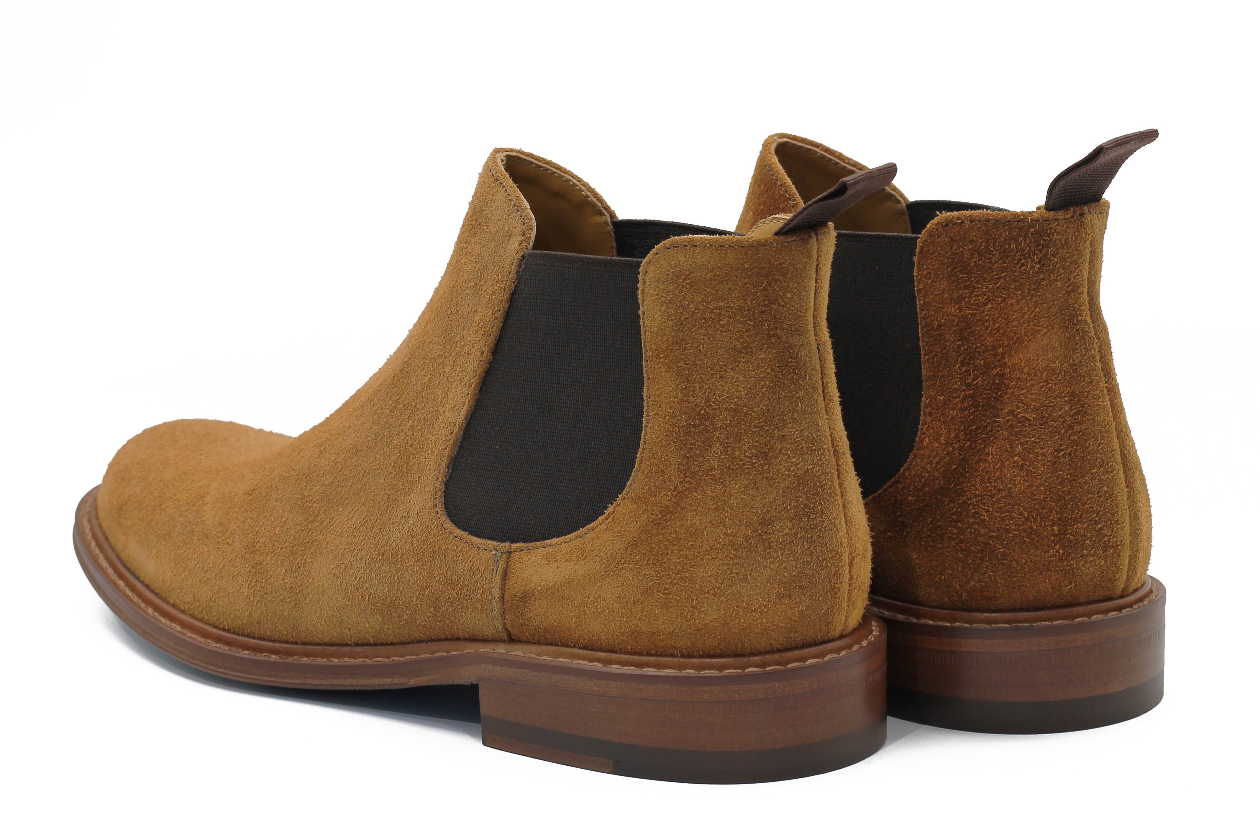 TAN ITALIAN SUEDE LEATHER CHELSEA BOOTS