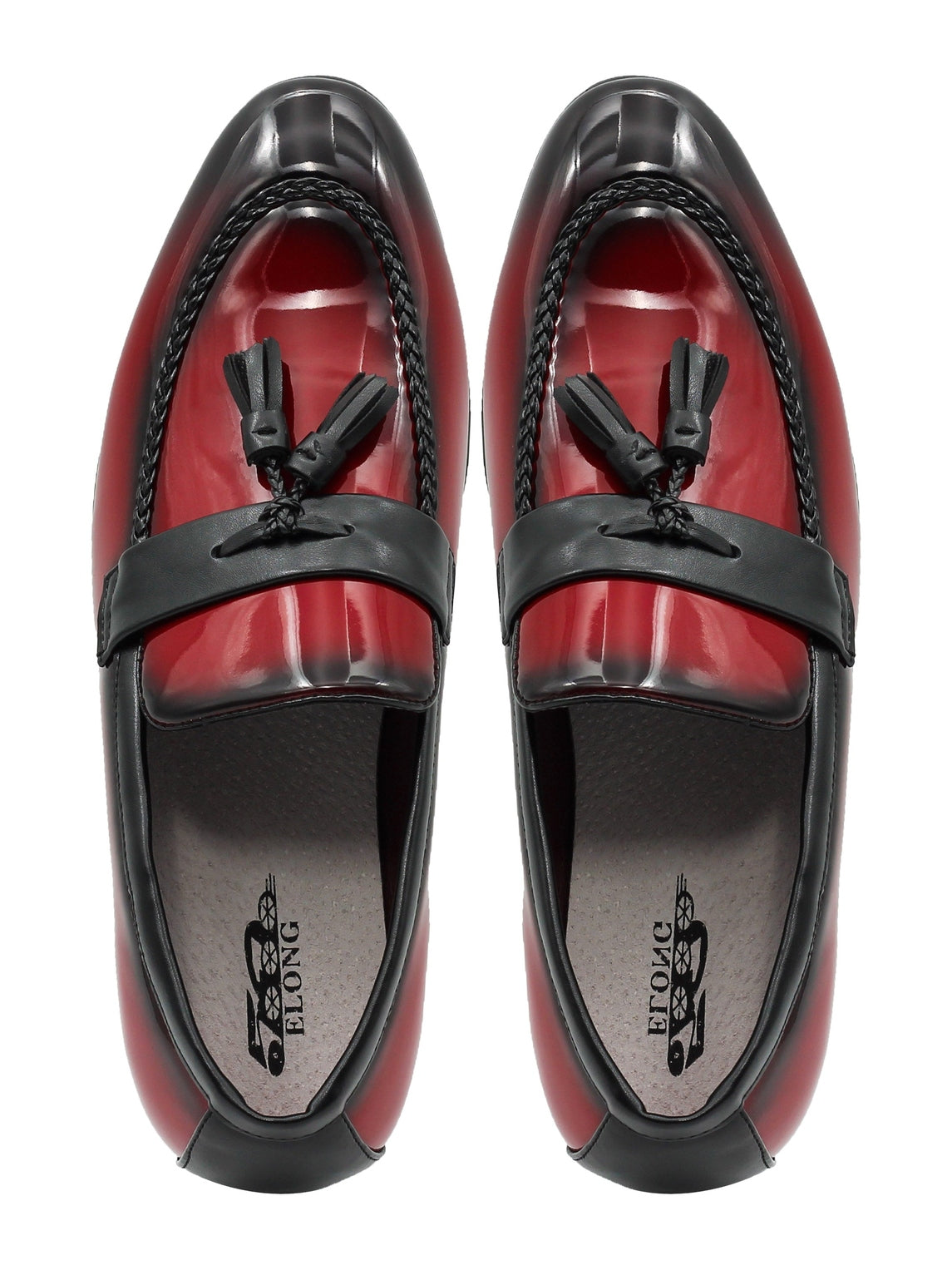 RED GLOSSY TASSEL LOAFERS