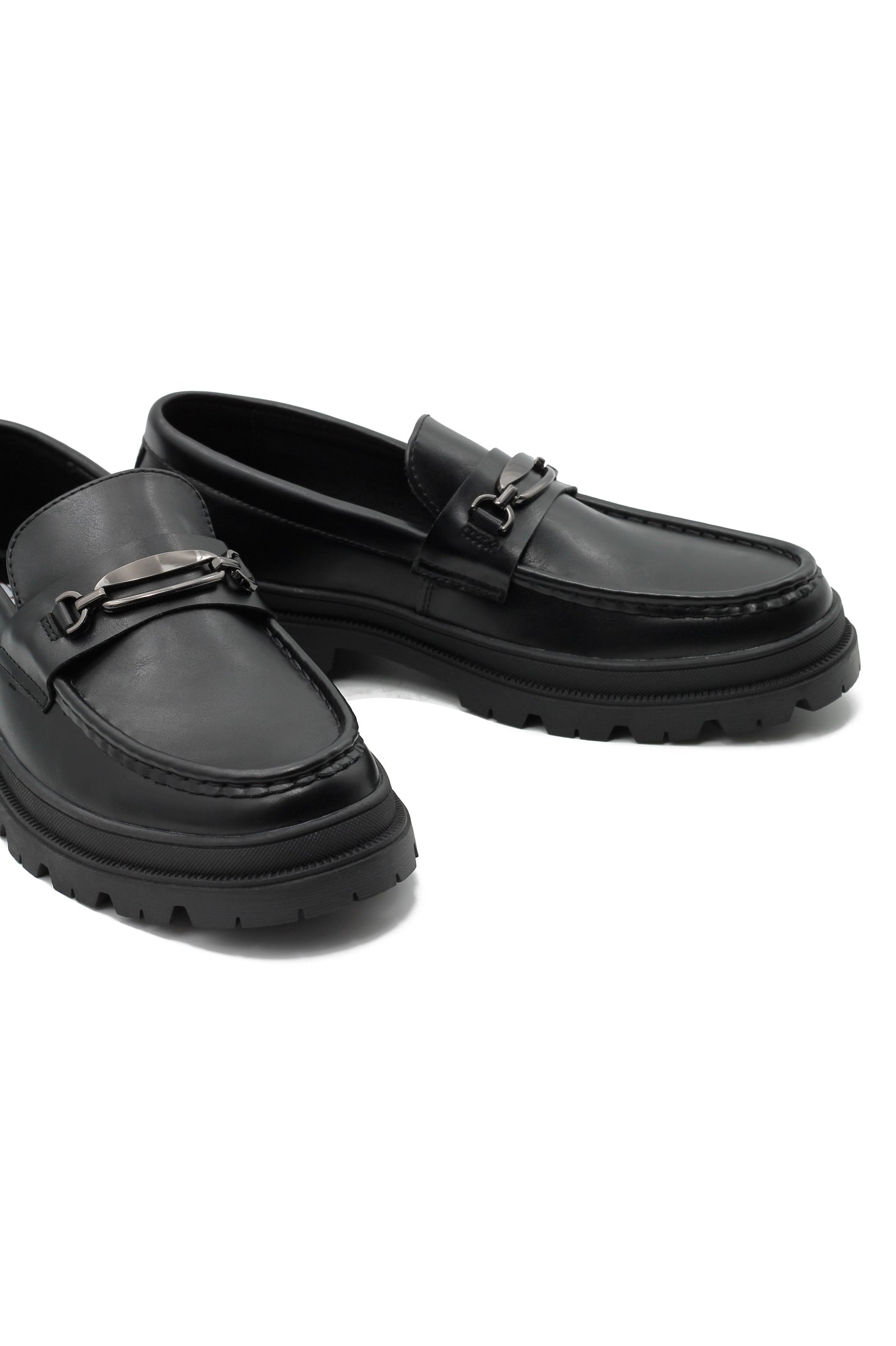 BLACK SNAFFLE BIT LOAFERS