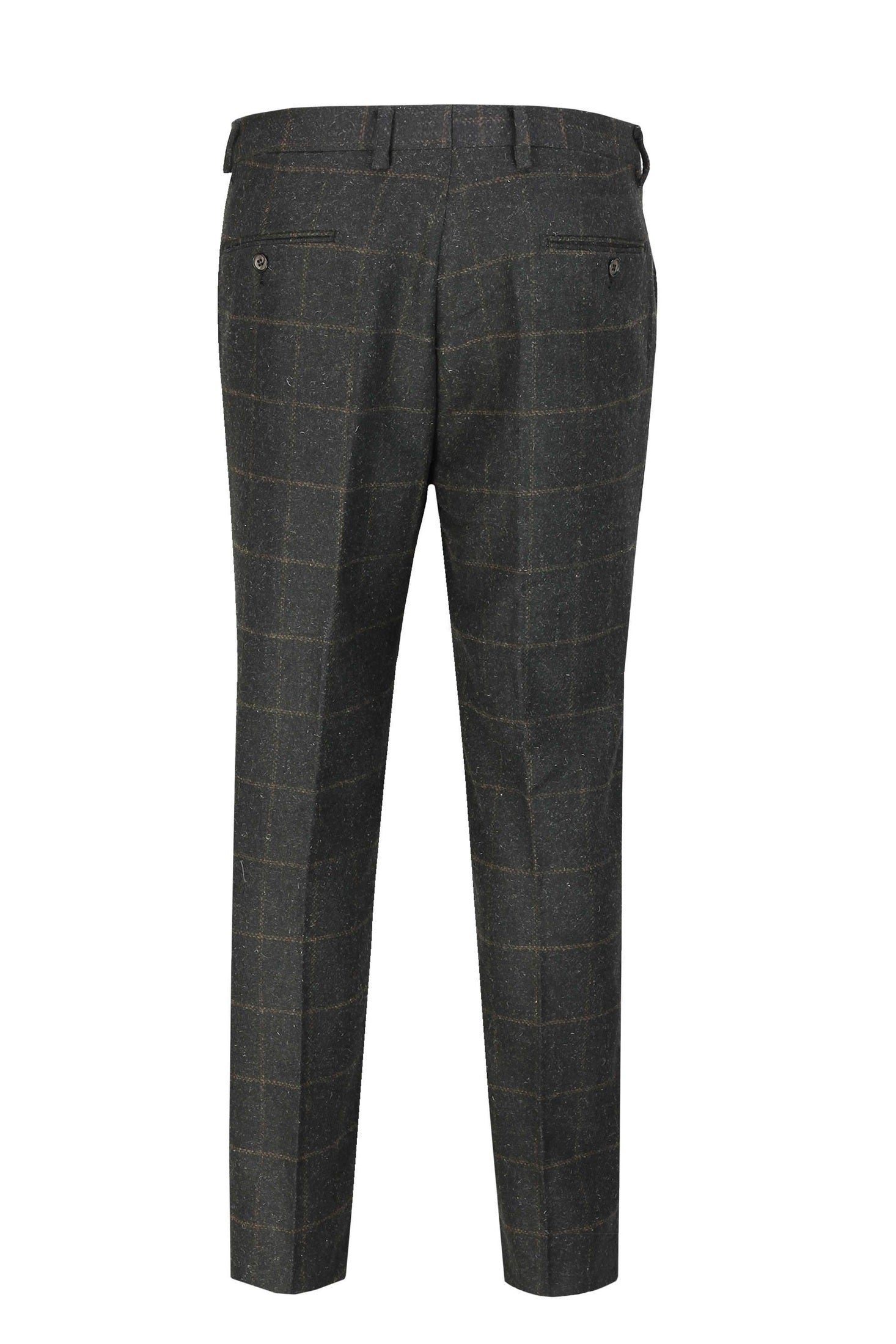 Black Tweed Check Trousers Tailored Fit