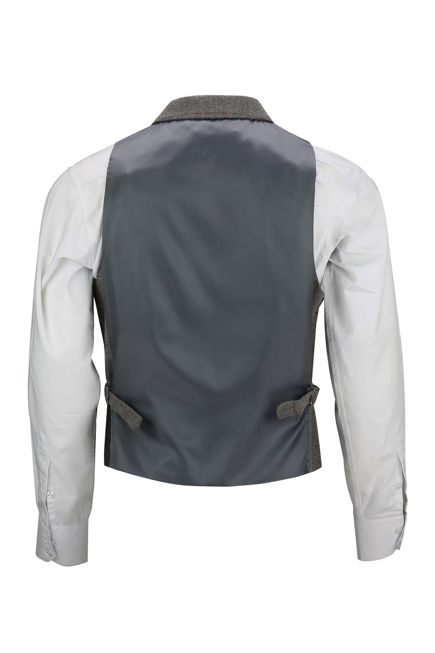 KANO – HERRINGBONE DOUBLE BREASTED GREY WAISTCOAT