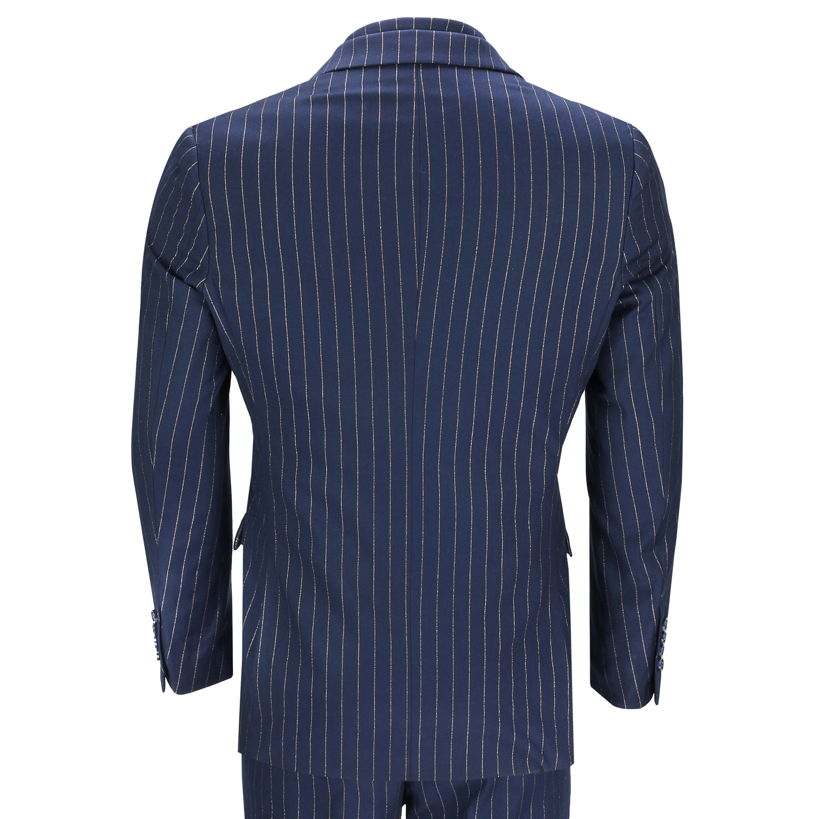 NEIL - NAVY DOUBLE BREASTED GOLD PINSTRIPE JACKET